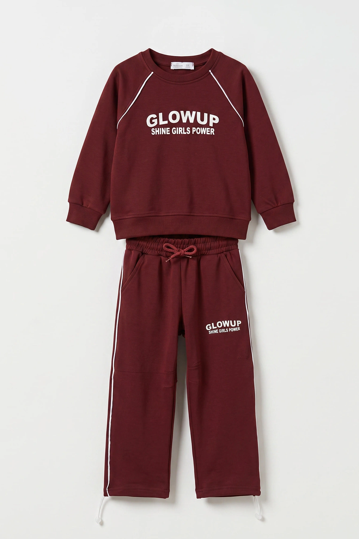 Bordo (5-10 Yaş) Glow Up Baskılı Biyeli Oysho Kız Çocuk Mevsimlik Takım 481789