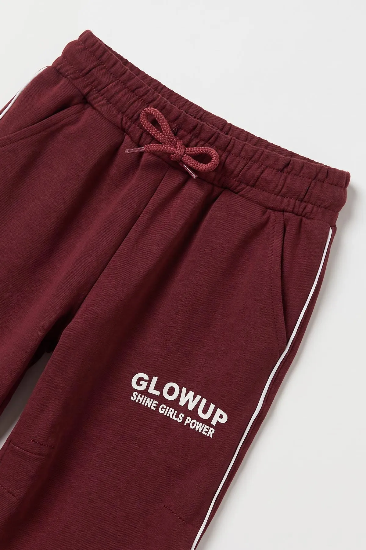 Bordo (5-10 Yaş) Glow Up Baskılı Biyeli Oysho Kız Çocuk Mevsimlik Takım 481789