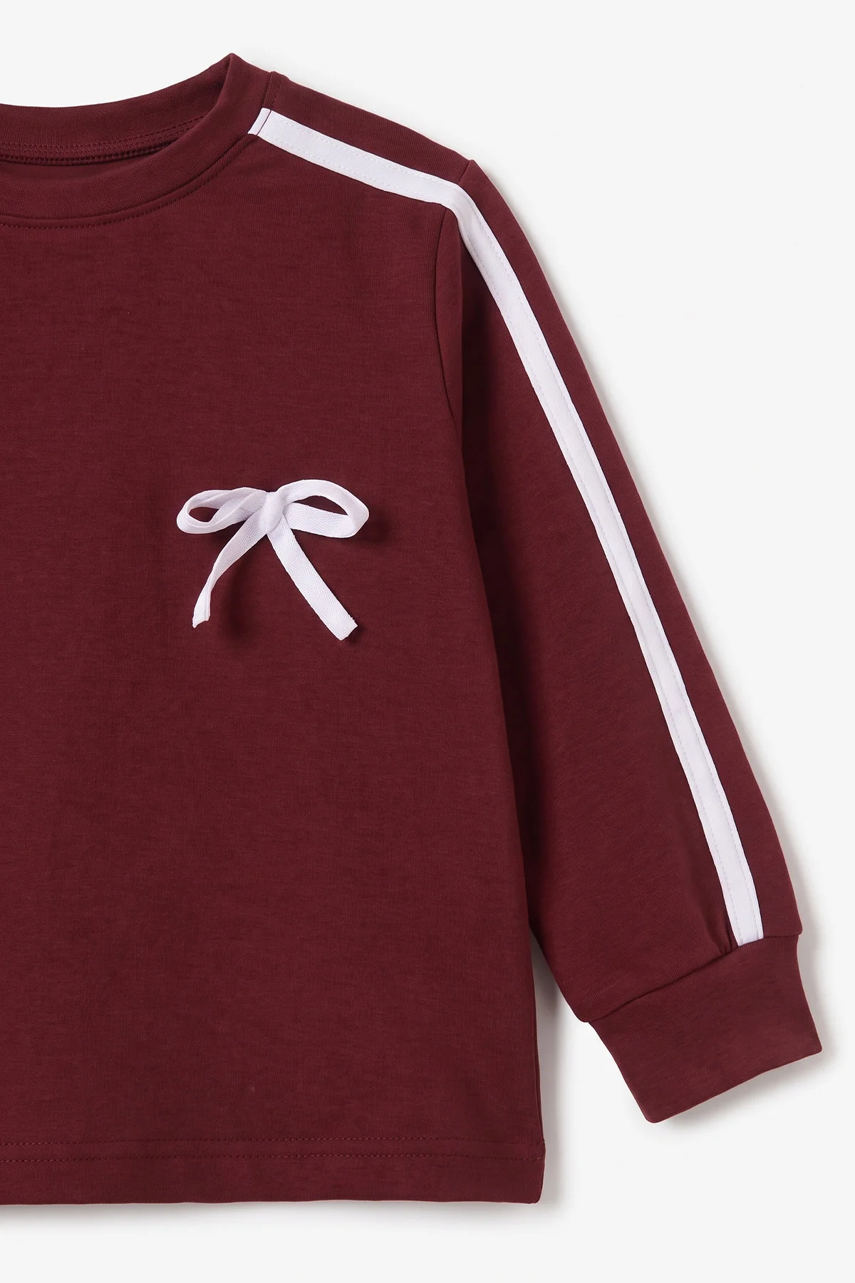 Bordo (5-10 Yaş) Tek Kurdela Detaylı Oysho Kumaş Kız Çocuk Mevsimlik Takım 494978
