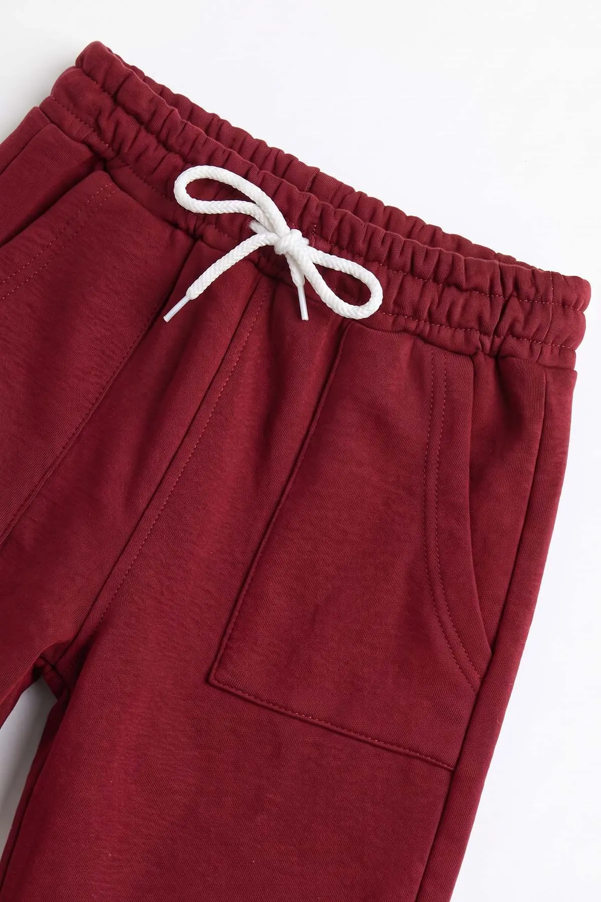 Bordo (5-12 Yaş) Baskısız Düz 3 İp Şardonlu Kız Çocuk Kışlık Takım 481358