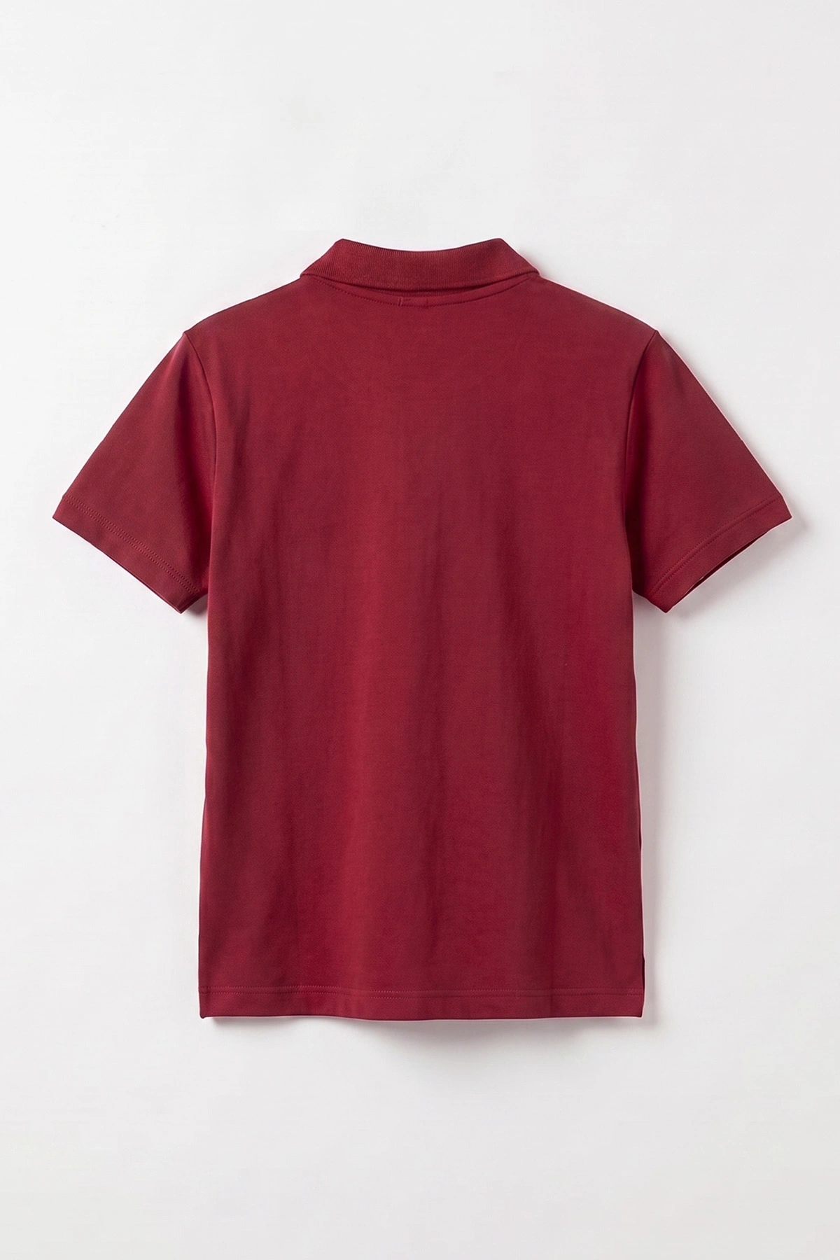 Bordo (5-13 Yaş) Kısa Kol Polo Yaka Unisex Çocuk Okul Tişörtü 487041