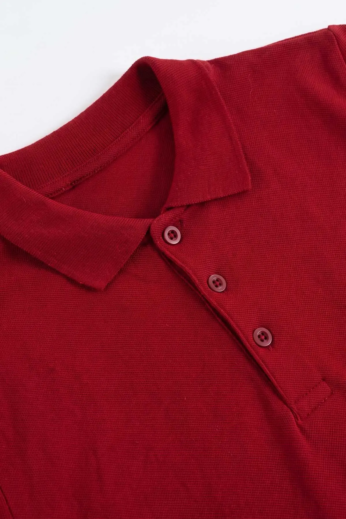 Bordo (5-13 Yaş) Uzun Kol Polo Yaka Unisex Çocuk Okul Sweatshirt 487040