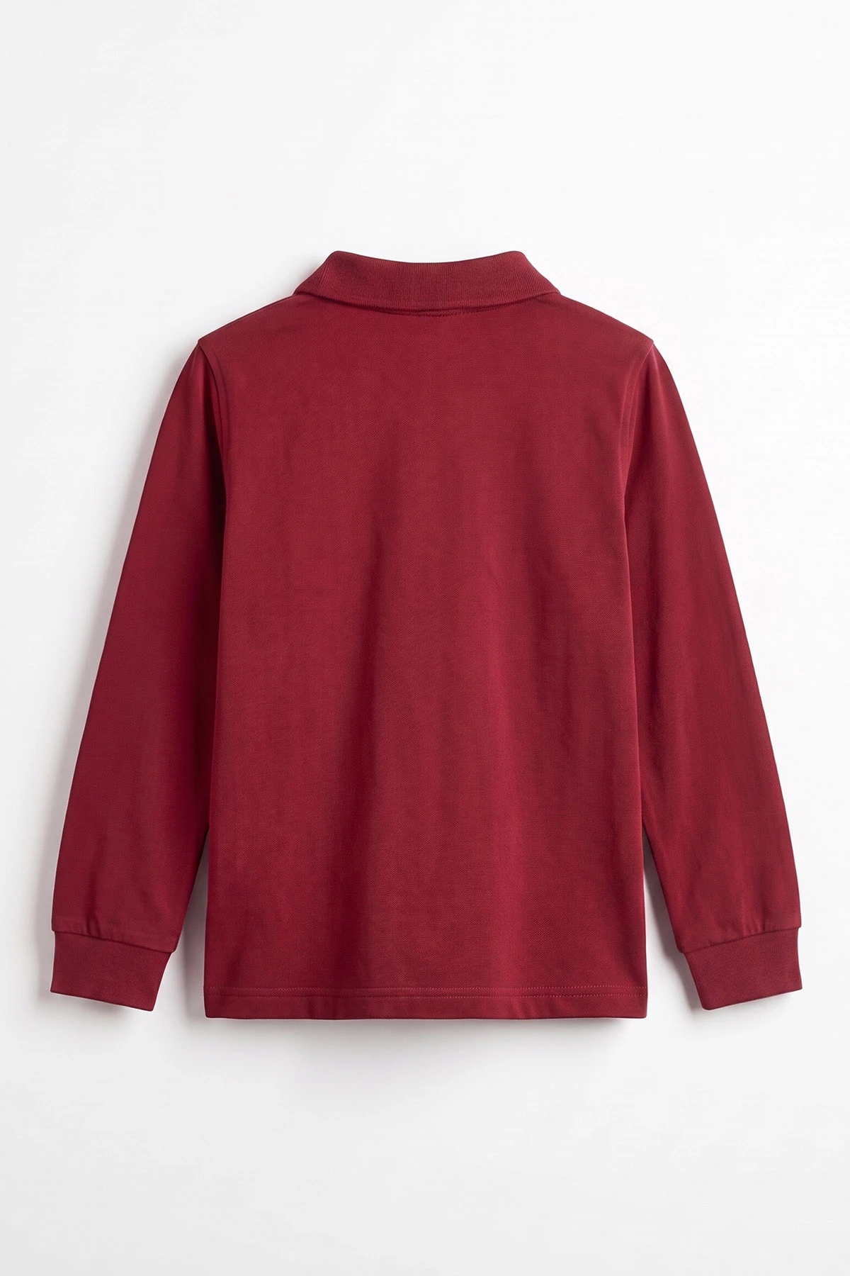 Bordo (5-13 Yaş) Uzun Kol Polo Yaka Unisex Çocuk Okul Sweatshirt 487040