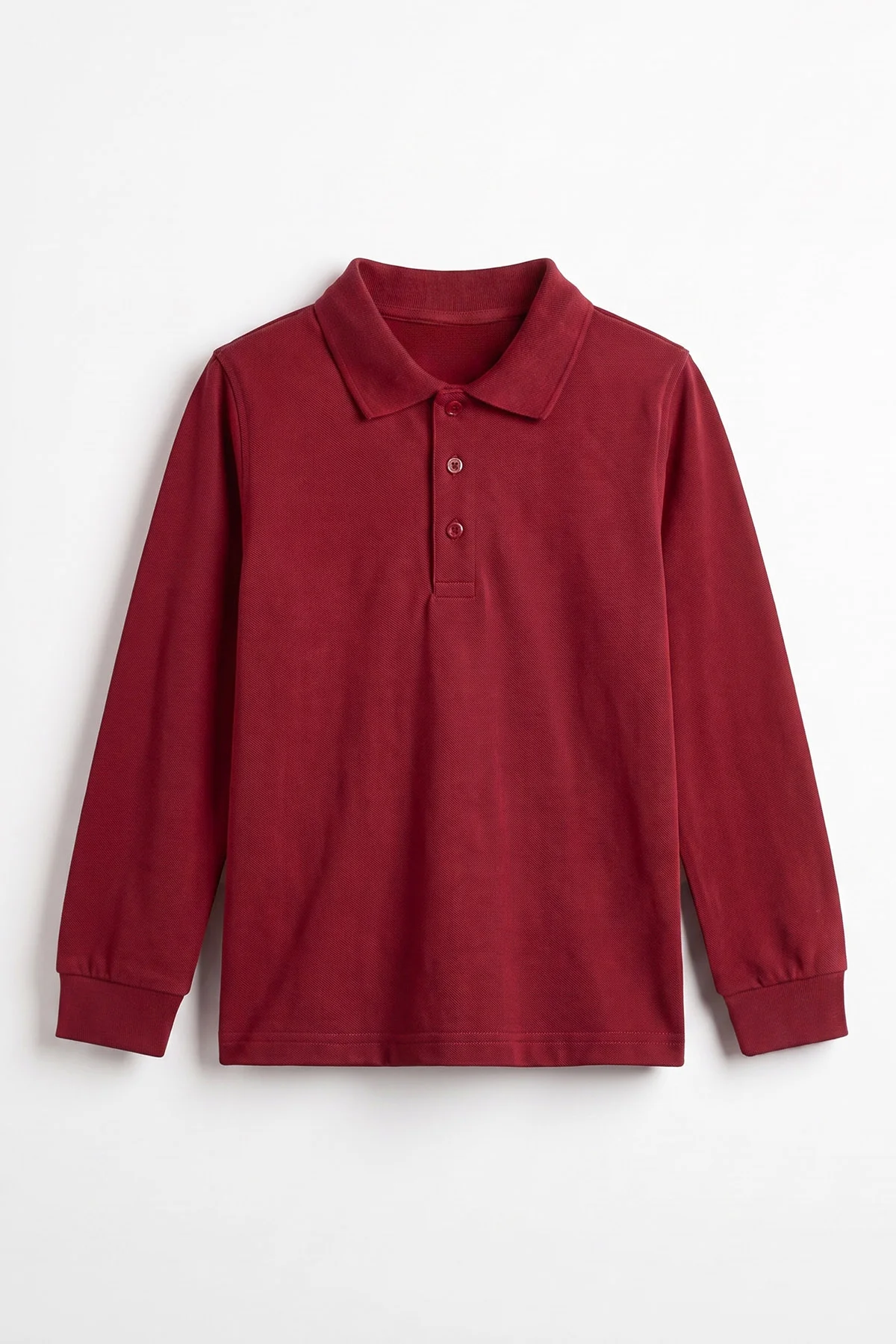 Bordo (5-13 Yaş) Uzun Kol Polo Yaka Unisex Çocuk Okul Sweatshirt 487040