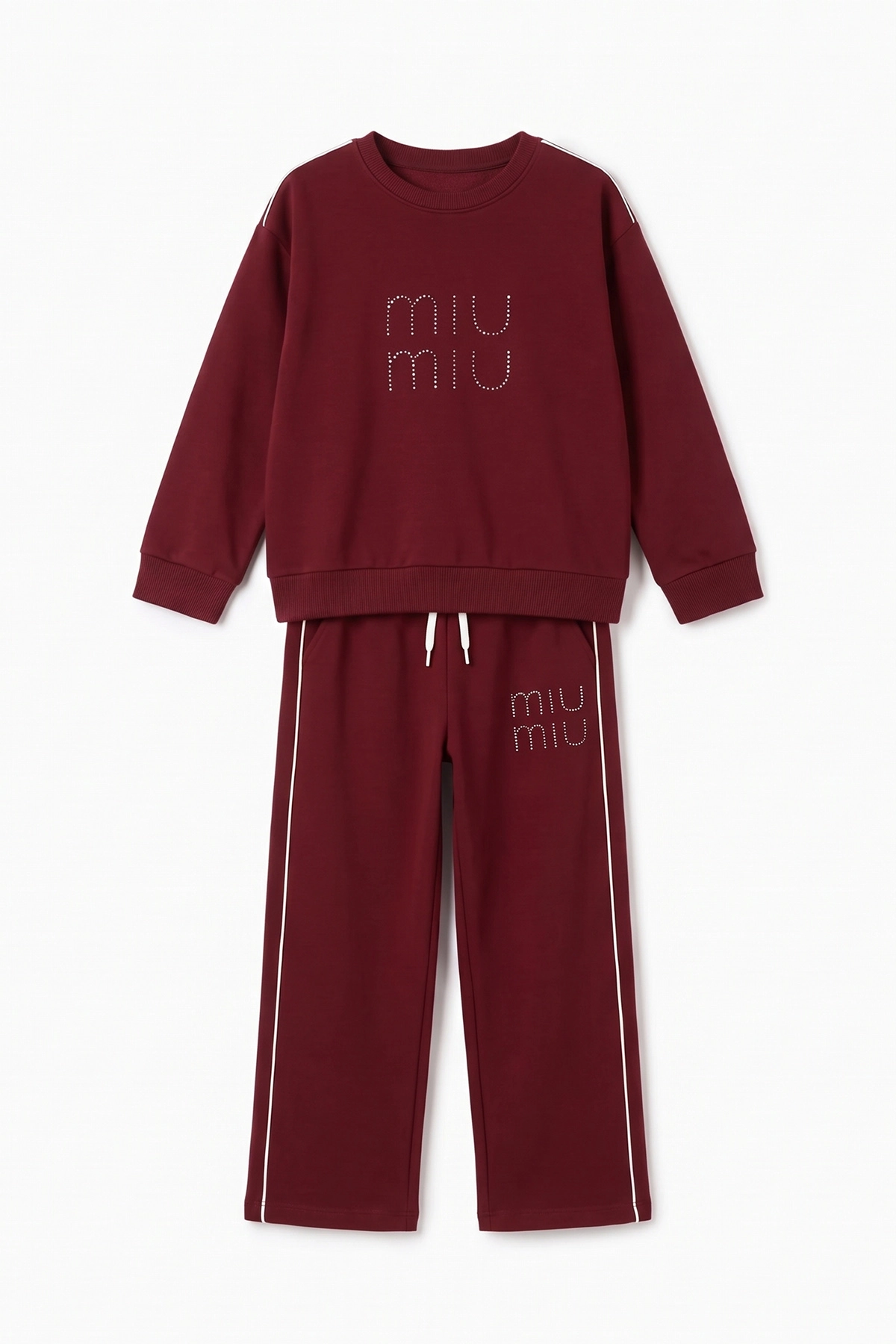 Bordo (5-15 Yaş) Miu Miu Taş Baskılı Oysho Kız Çocuk Takım 497697
