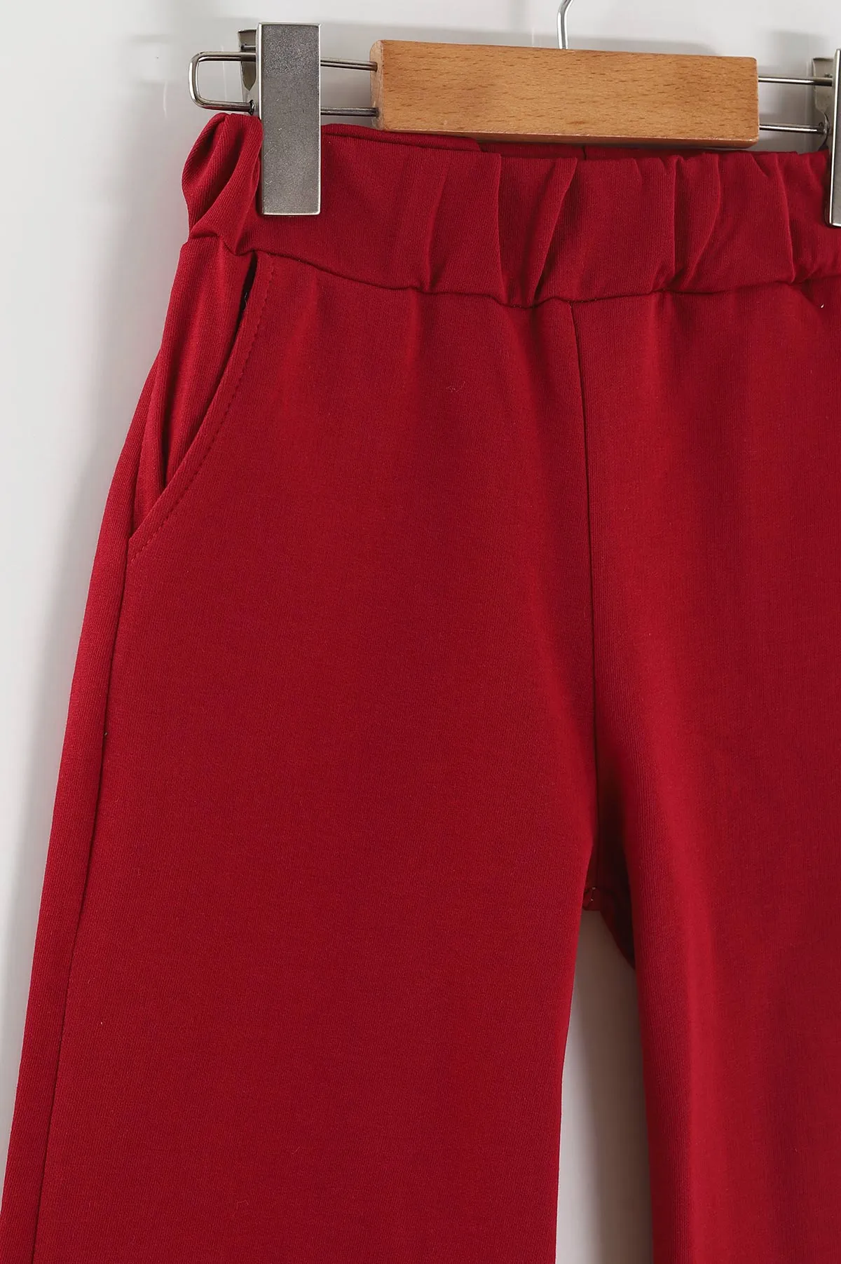 Bordo (5-8 Yaş)Bol Paça Kız Çocuk Eşofman Altı 463987