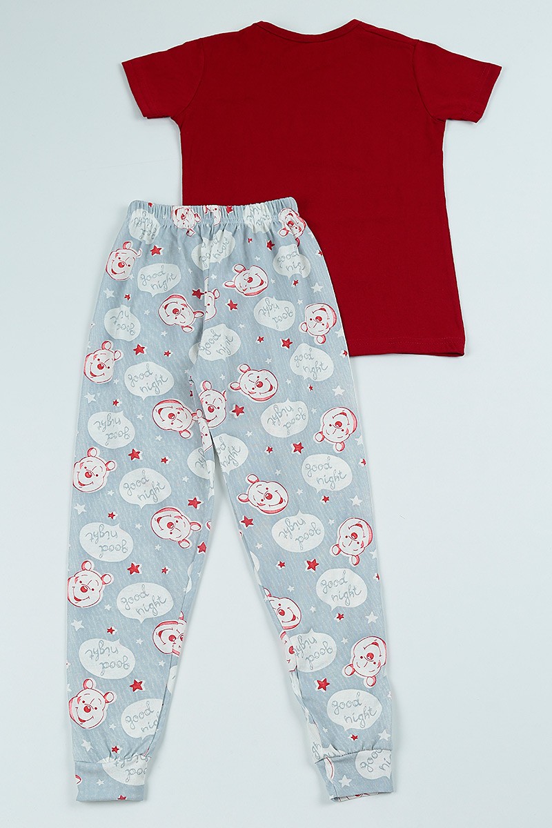 Bordo (6-13 yaş) Baskılı Kız Çocuk Pijama Takımı 103181