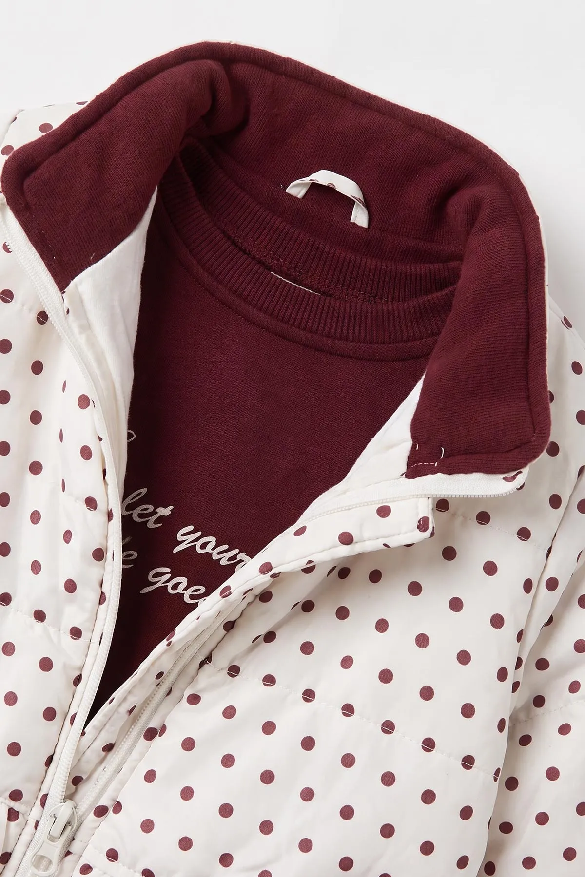 Bordo (6-24 Ay) Puantiye Desen Montlu Kız Bebek 3'lü Takım 482862