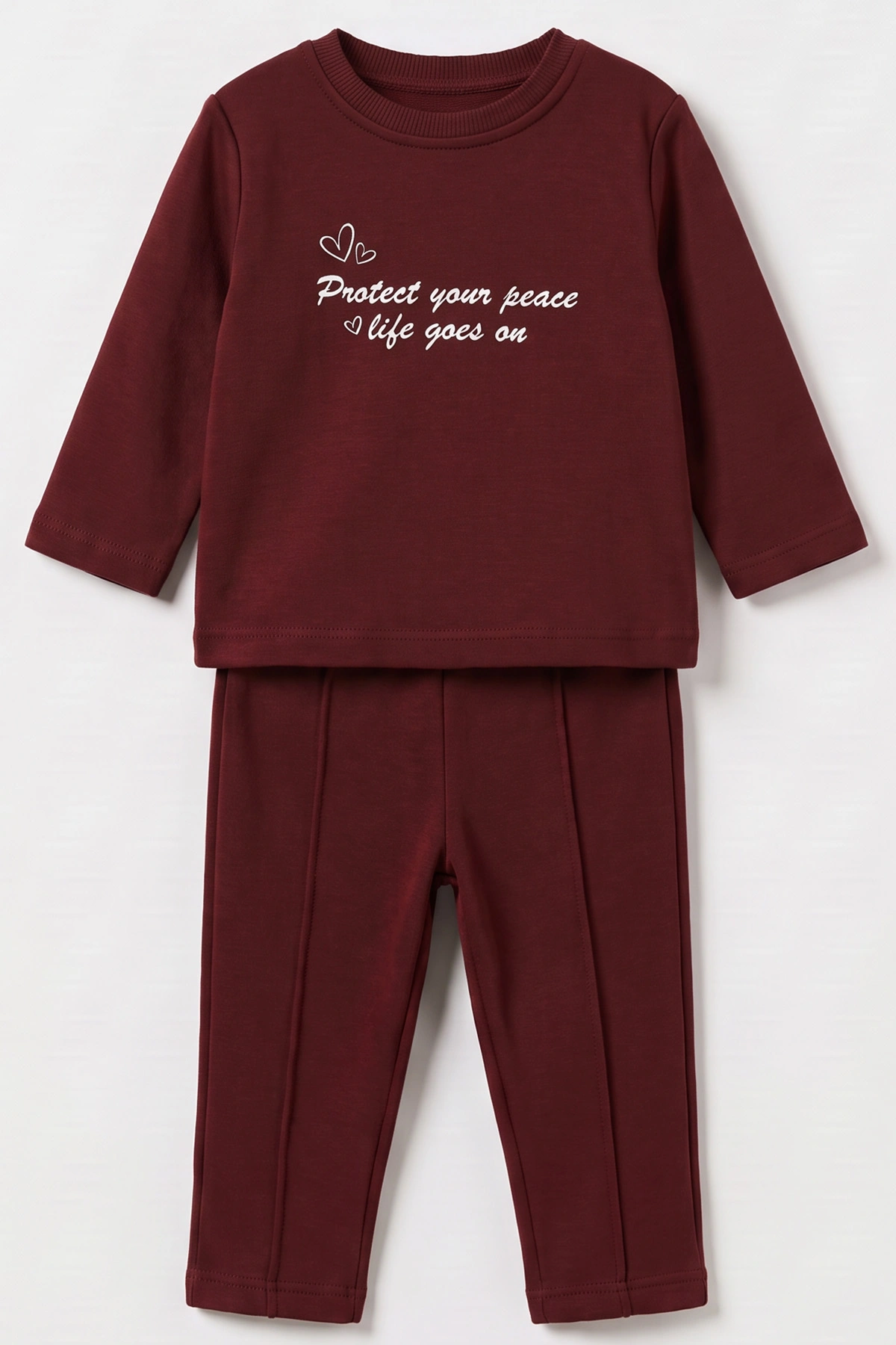 Bordo (6-24 Ay) Puantiye Desen Montlu Kız Bebek 3'lü Takım 482862
