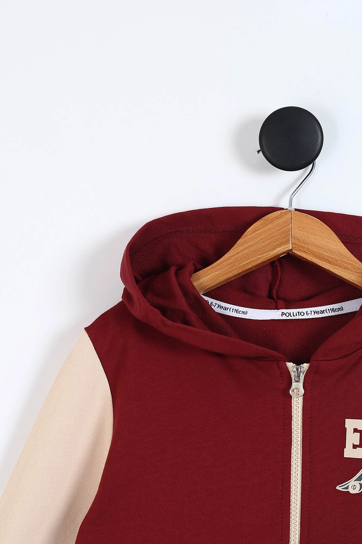 Bordo (6-9 Yaş) Skate Champ Ön Arka Baskılı Kapüşonlu Fermuarlı Erkek Çocuk Takım 337144