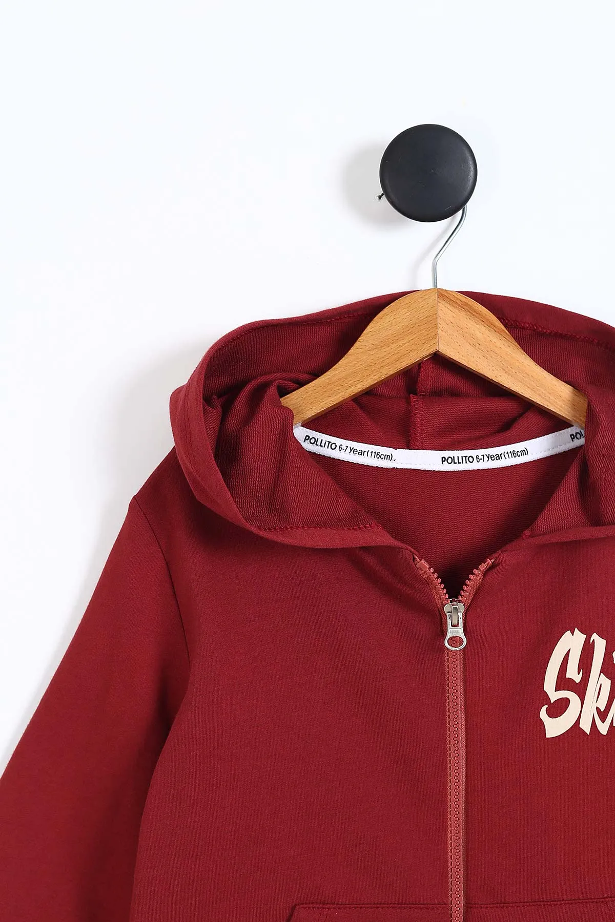 Bordo (6-9 Yaş) Sktd Baskılı Kapüşonlu Hırkalı Erkek Çocuk Takım 337138