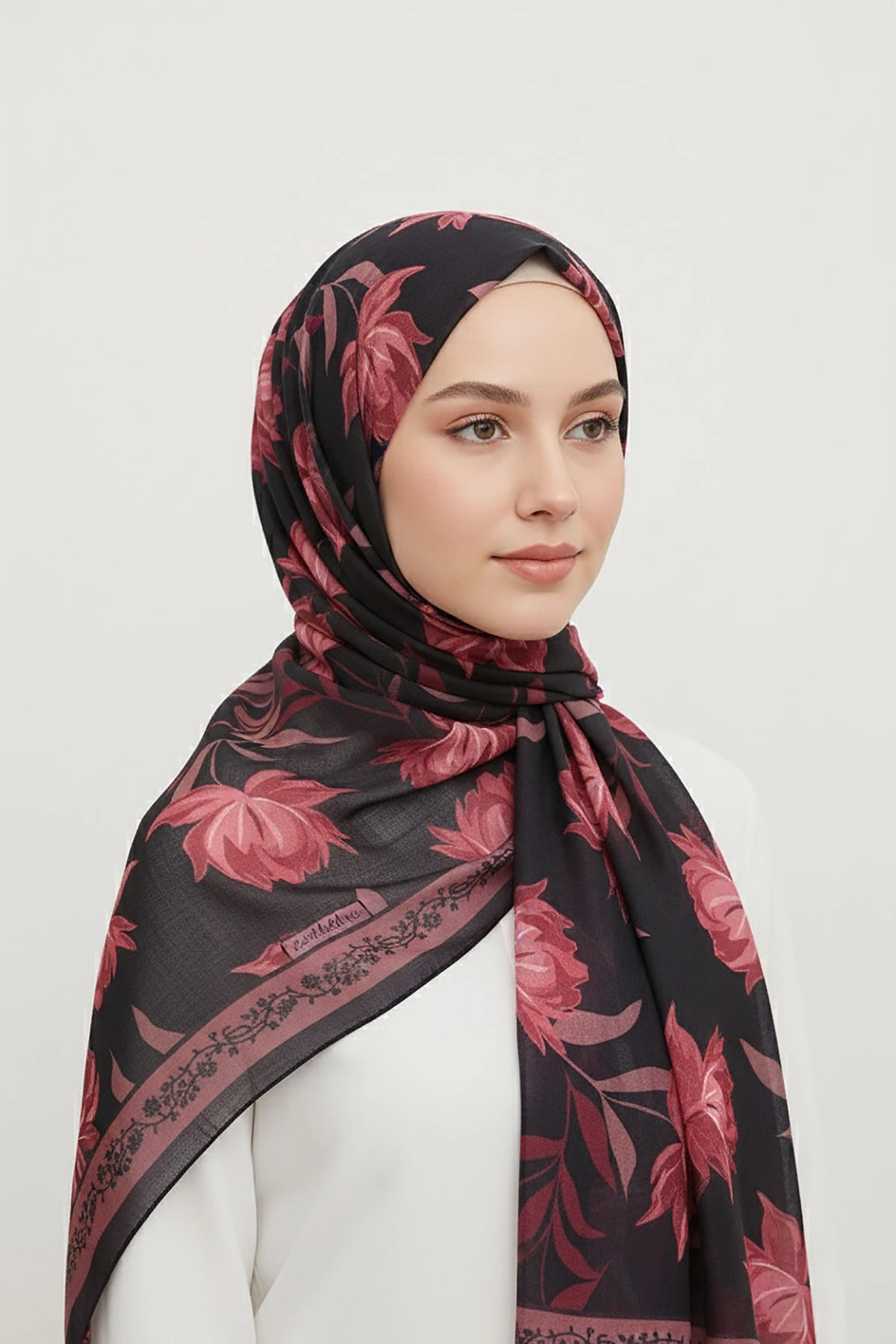 Bordo 75x180 Cm Our Fashion Dijital Baskılı Desenli Soft Şal 408657
