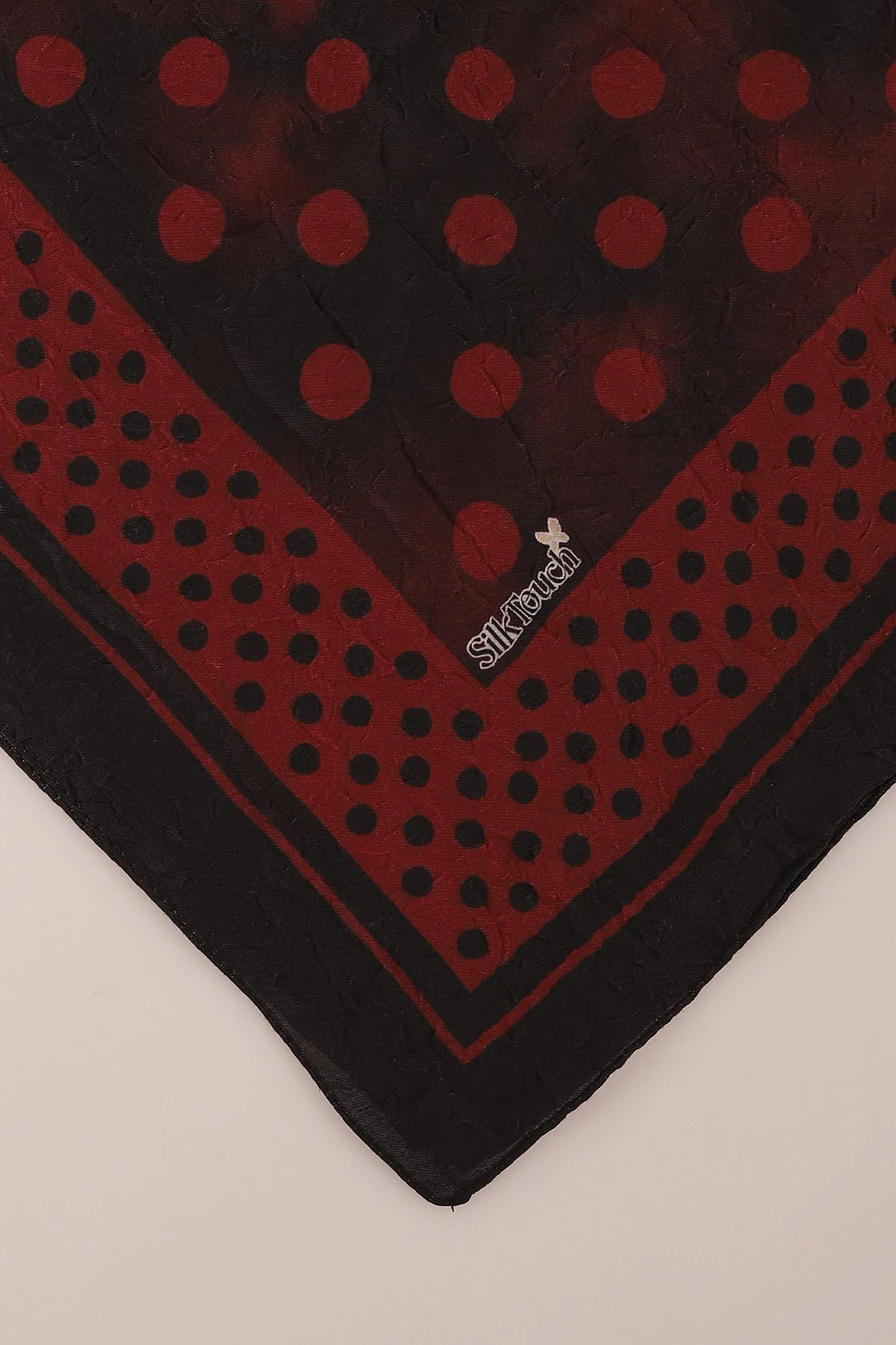 Bordo 75x190 Cm Dijital Puantiye Desenli Kraş Şal 444496