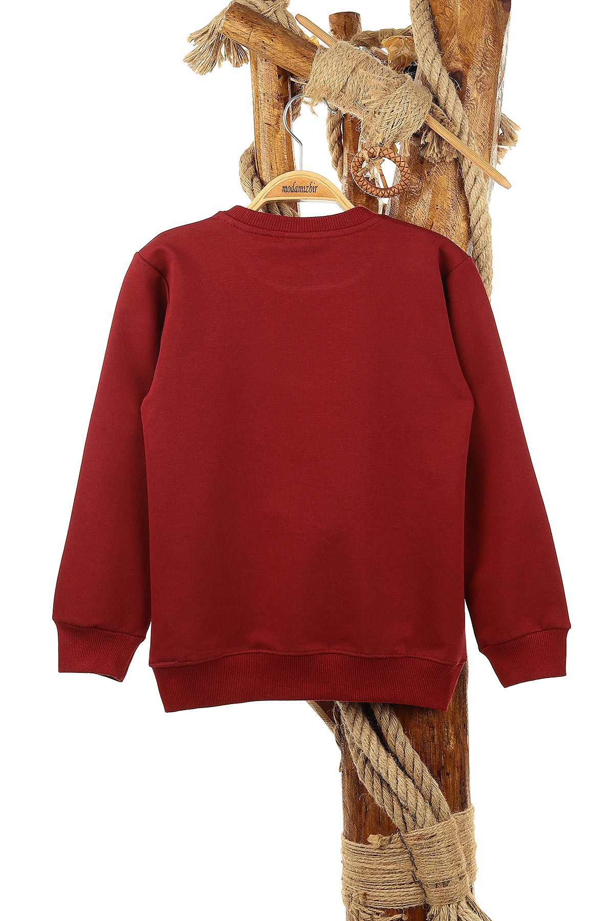 Bordo (9-12 Yaş) Relax Baskılı Erkek Çocuk Sweat 150944