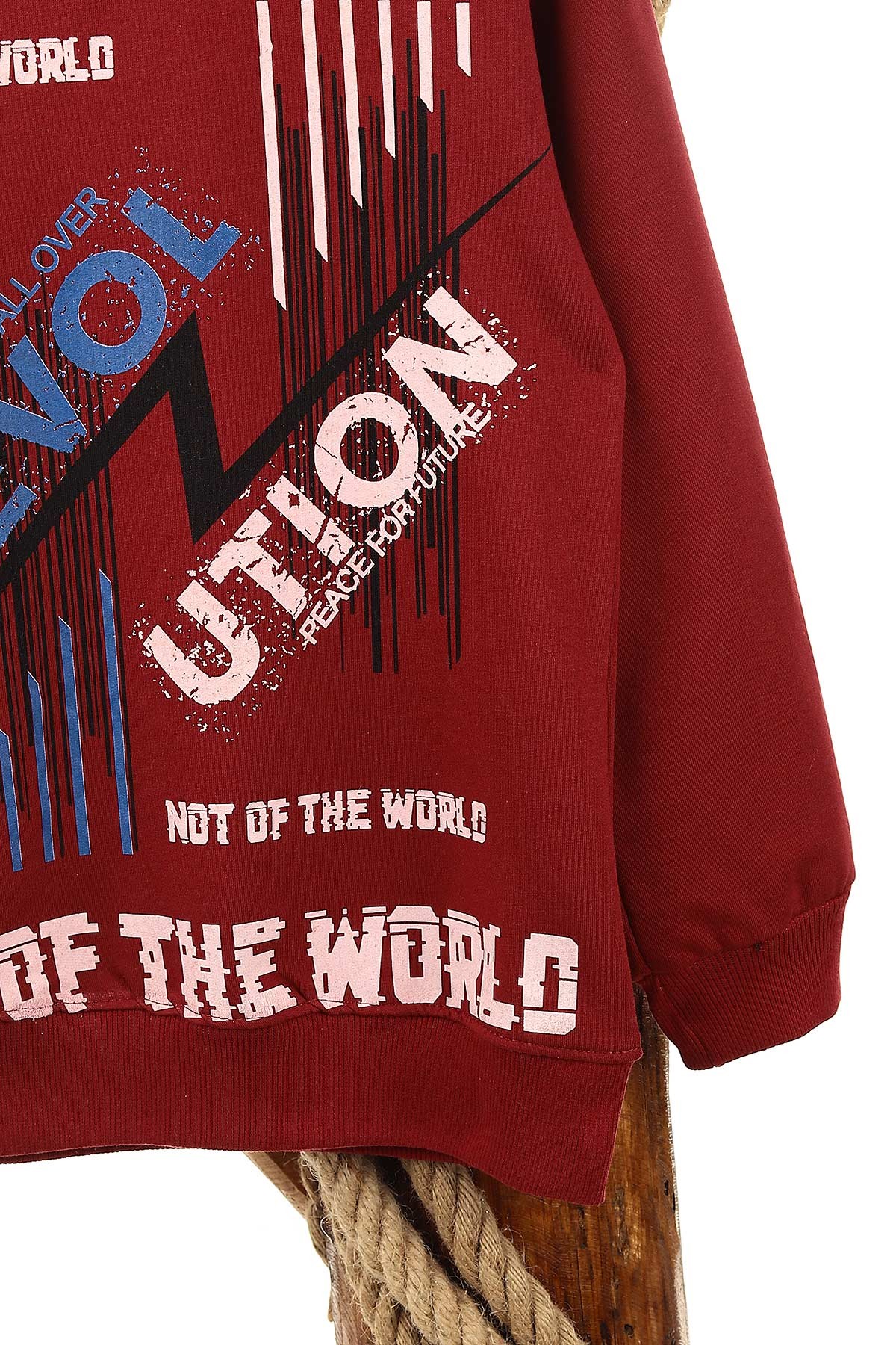 Bordo (9-12 Yaş) Revol Baskılı Erkek Çocuk Sweat 150922