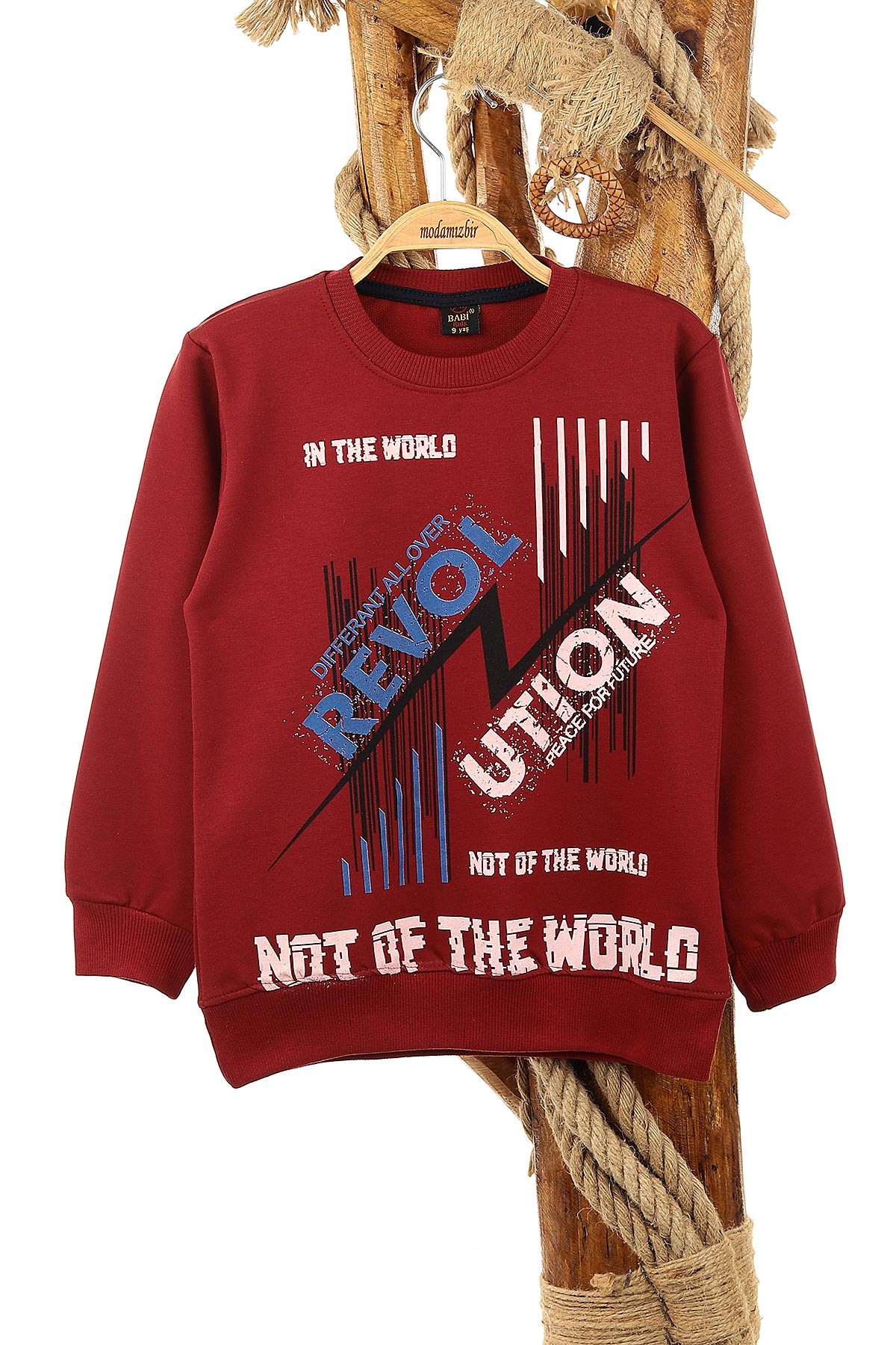 Bordo (9-12 Yaş) Revol Baskılı Erkek Çocuk Sweat 150922