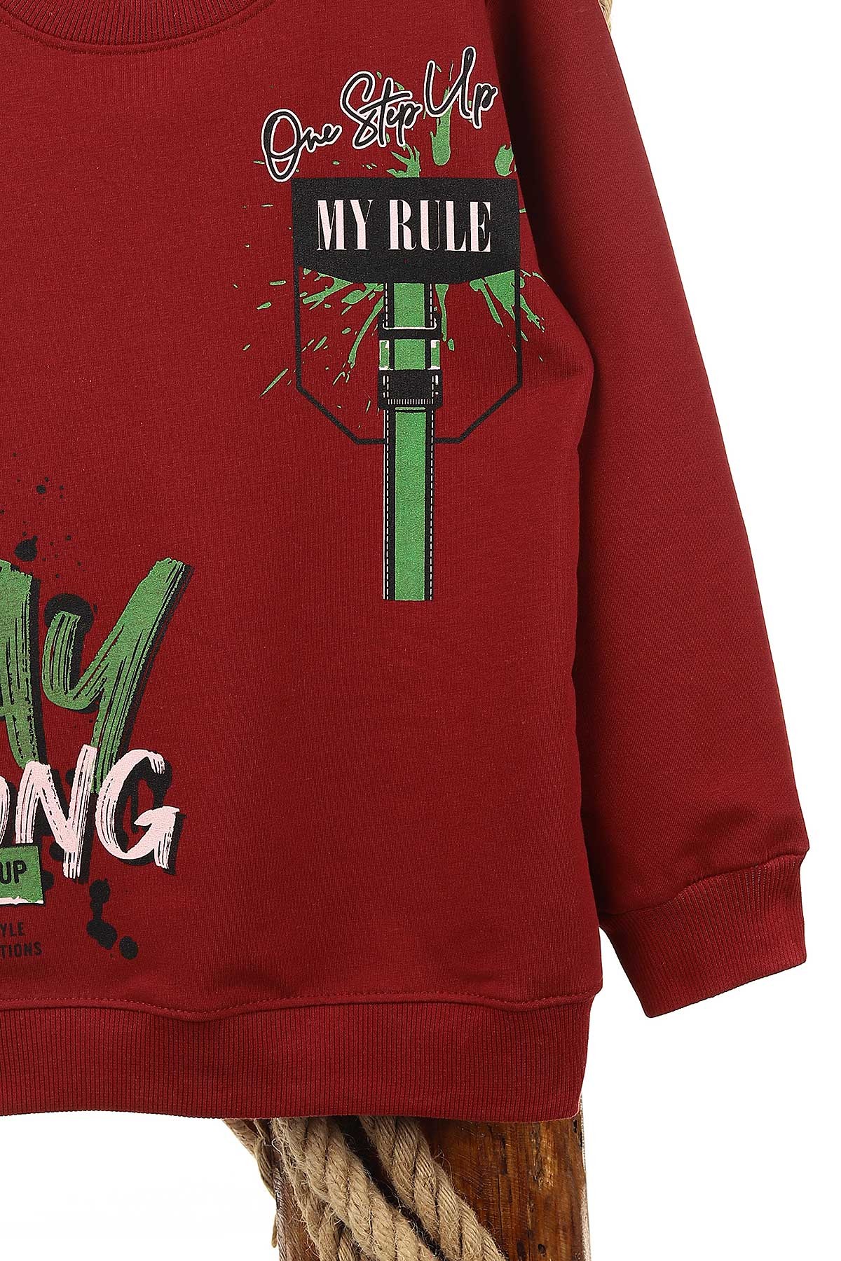 Bordo (9-12 Yaş) Stay Strong Baskılı Erkek Çocuk Sweat 150908