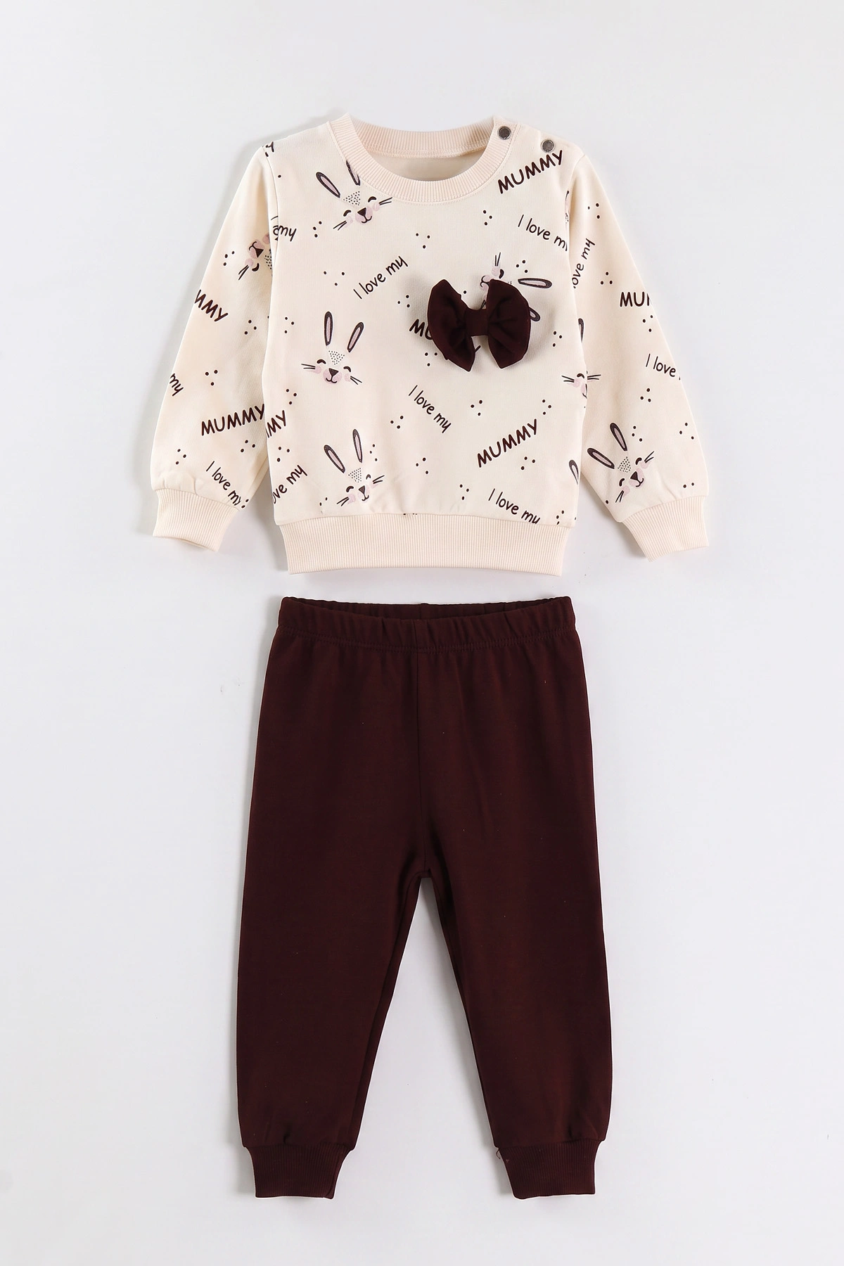 Bordo (9-24 Ay)Fiyonklu Çıtçıtlı İki İp Kız Bebek Takım 476431