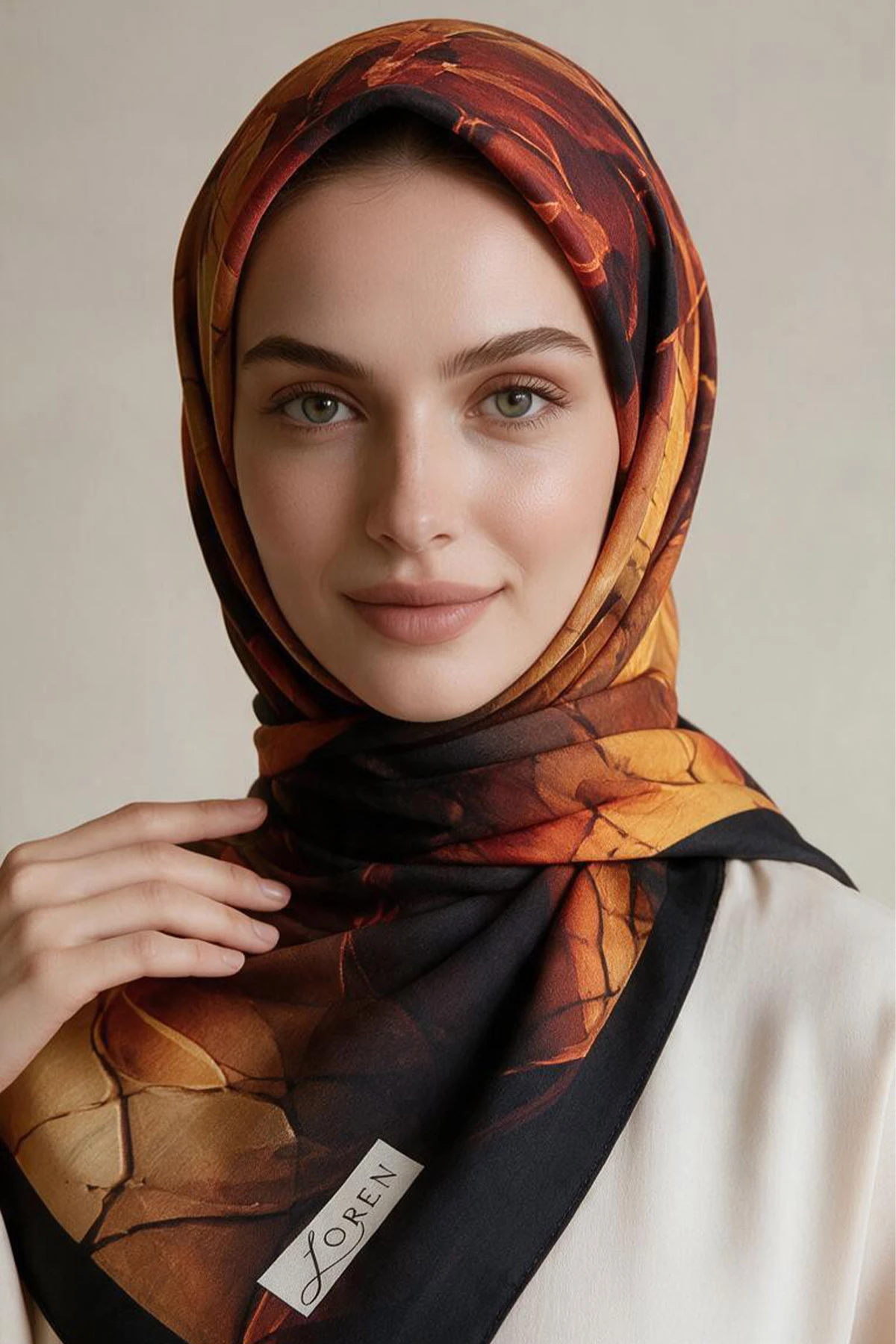 Bordo 90x90 Cm Dijital Baskılı Agata Desen Kutulu Twill Eşarp 500885