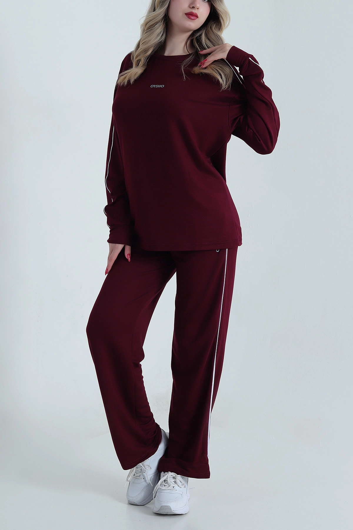 Bordo Arabiyeli Kristal Kadın Eşofman Takımı 481547