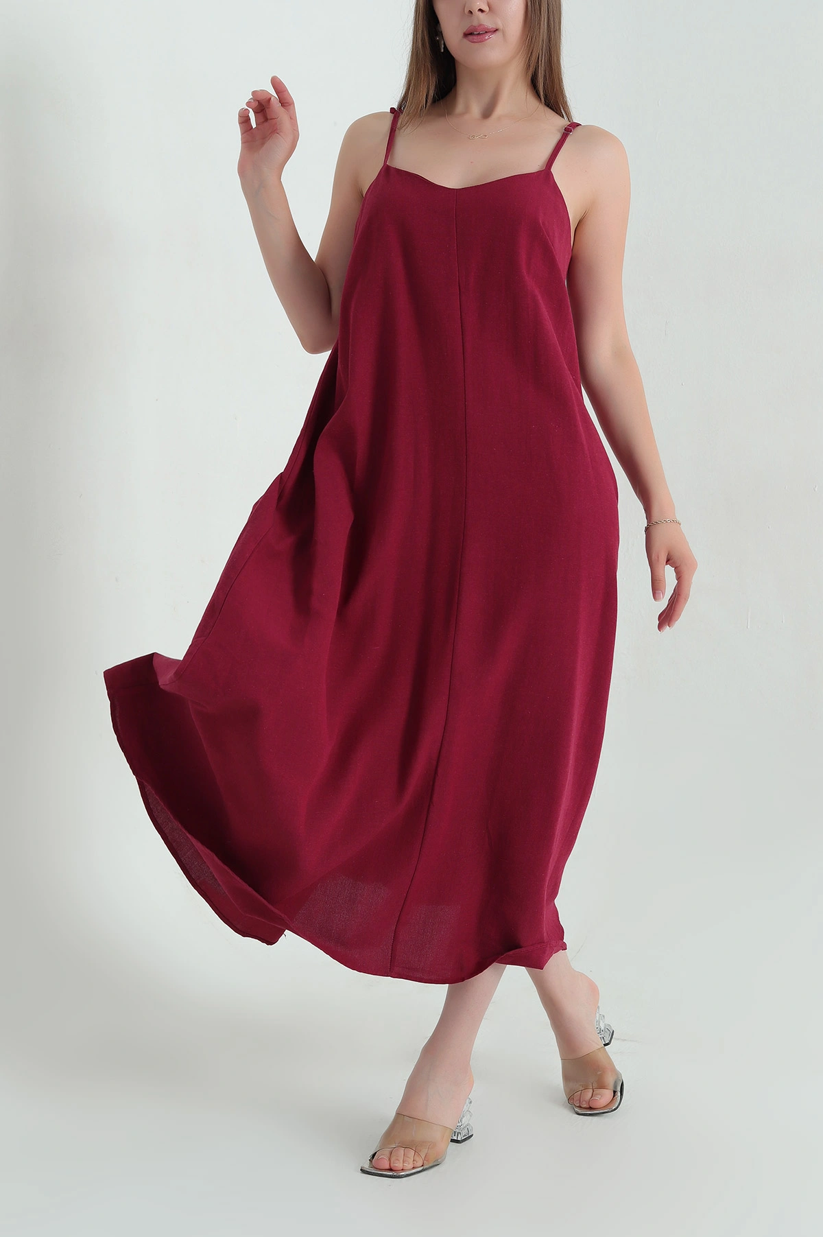 Bordo Askılı Terni Salaş Kadın Elbise 368342