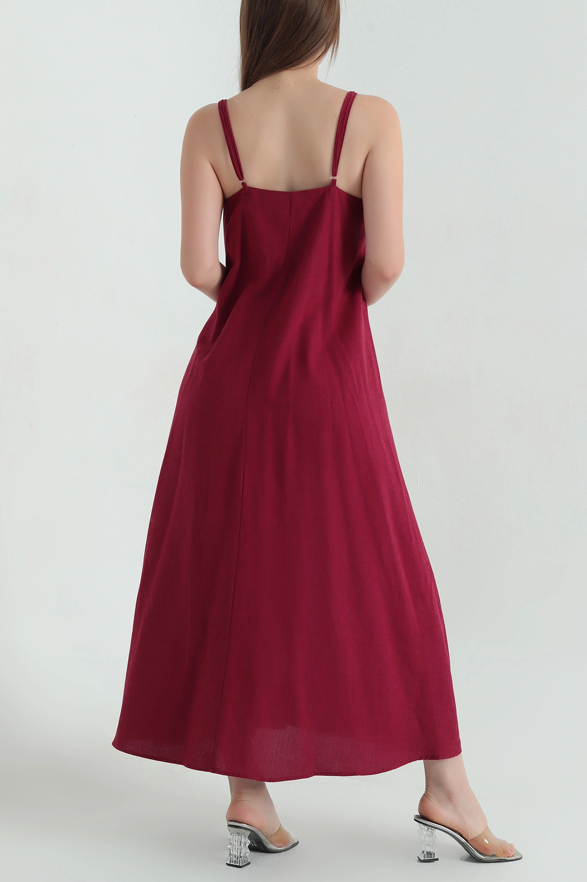 Bordo Askılı Terni Salaş Kadın Elbise 368342
