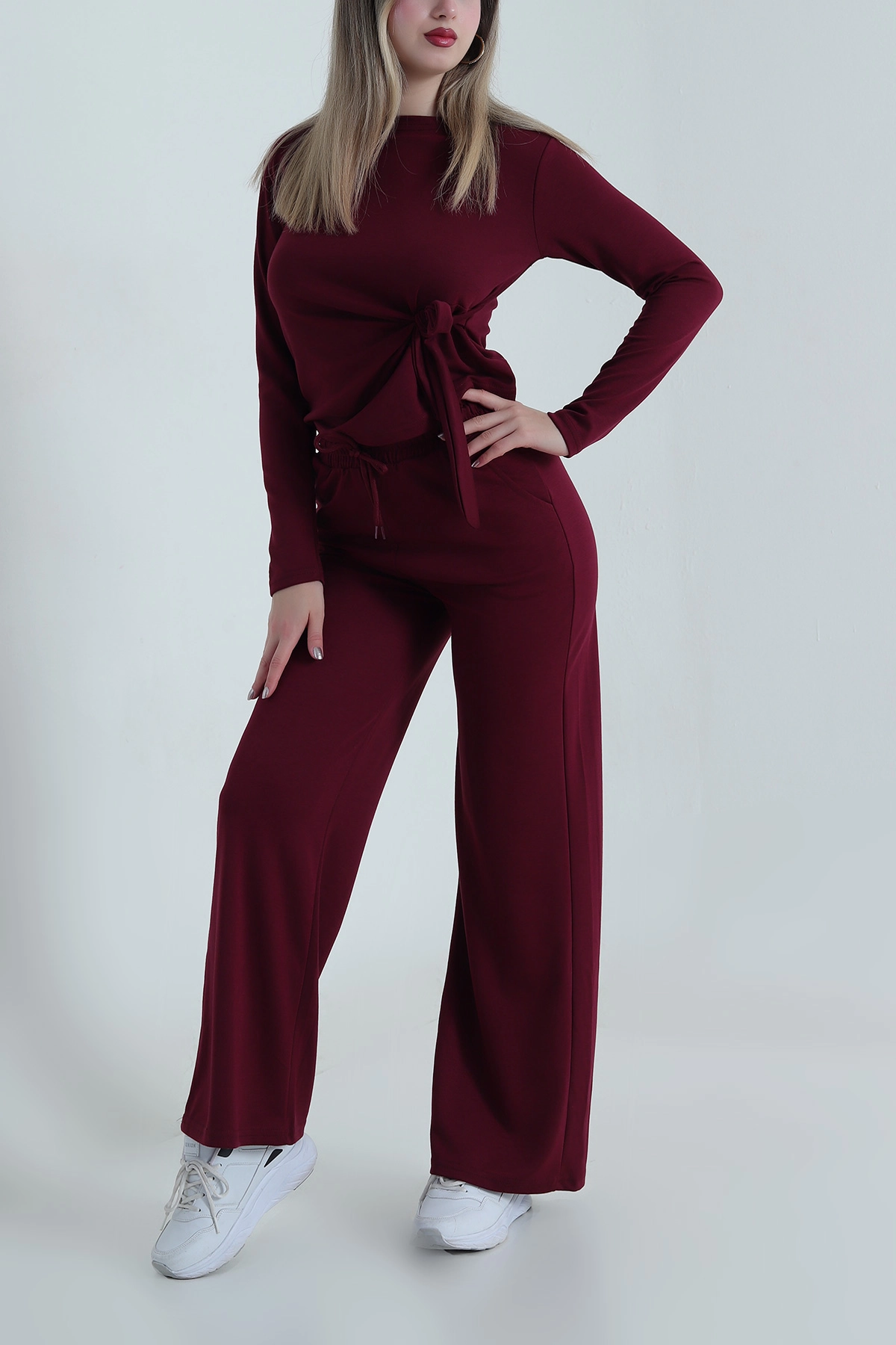 Bordo Bağlamalı Modal Kadın İkili Takım 487853
