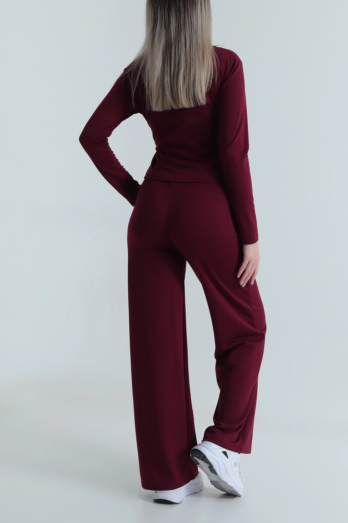 Bordo Bağlamalı Modal Kadın İkili Takım 487853