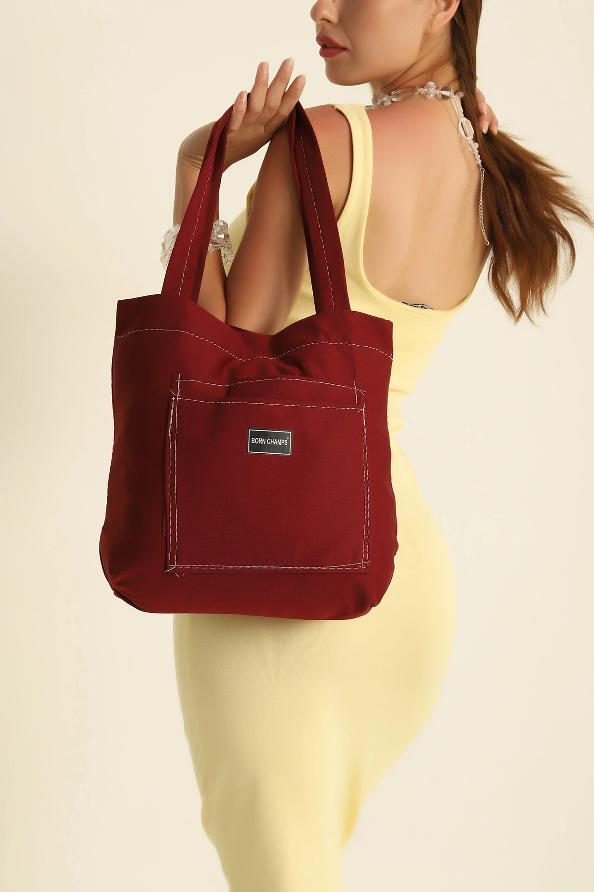Bordo Baskı Detay Kol ve Omuz Çantası 285503