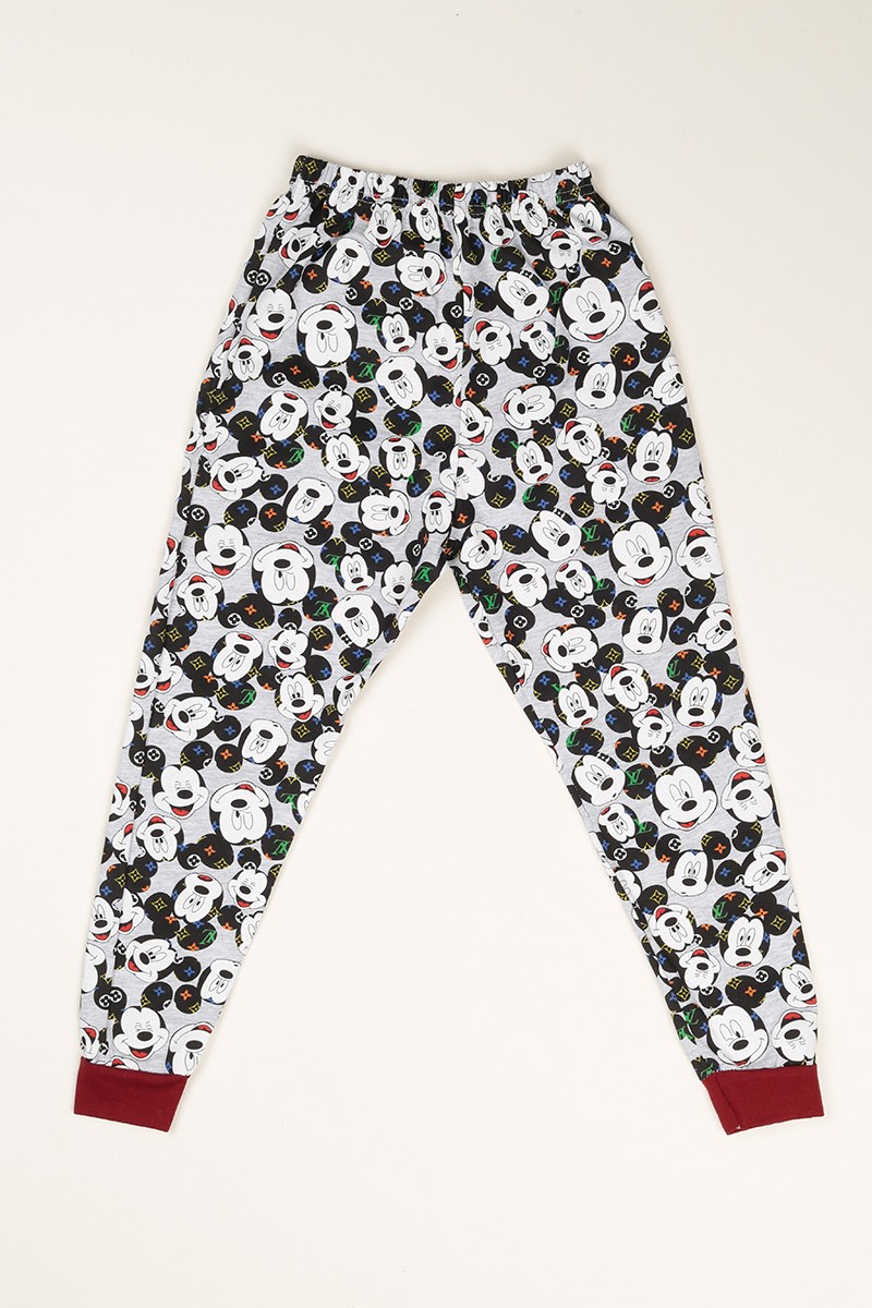 Bordo Baskılı Kız Çocuk Pijama Takımı 77932