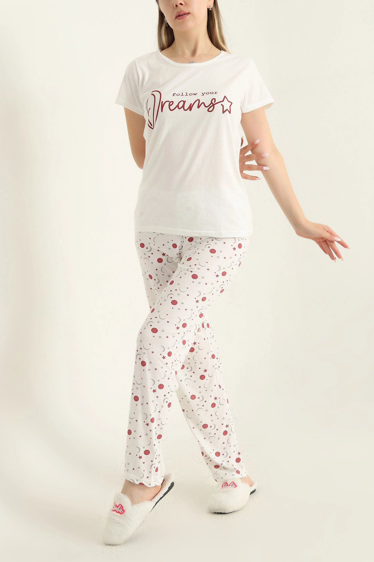 Bordo Baskılı Süprem Pijama Takımı 288921