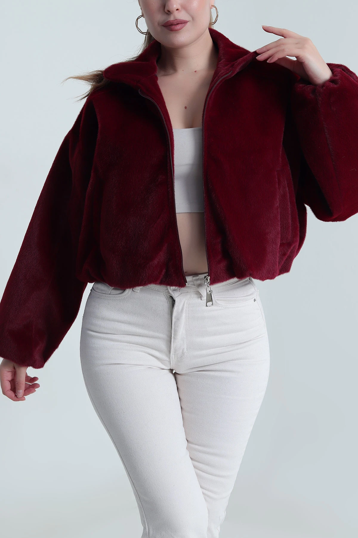 Bordo Bassic Bomber Fox Kadın Mont 484226