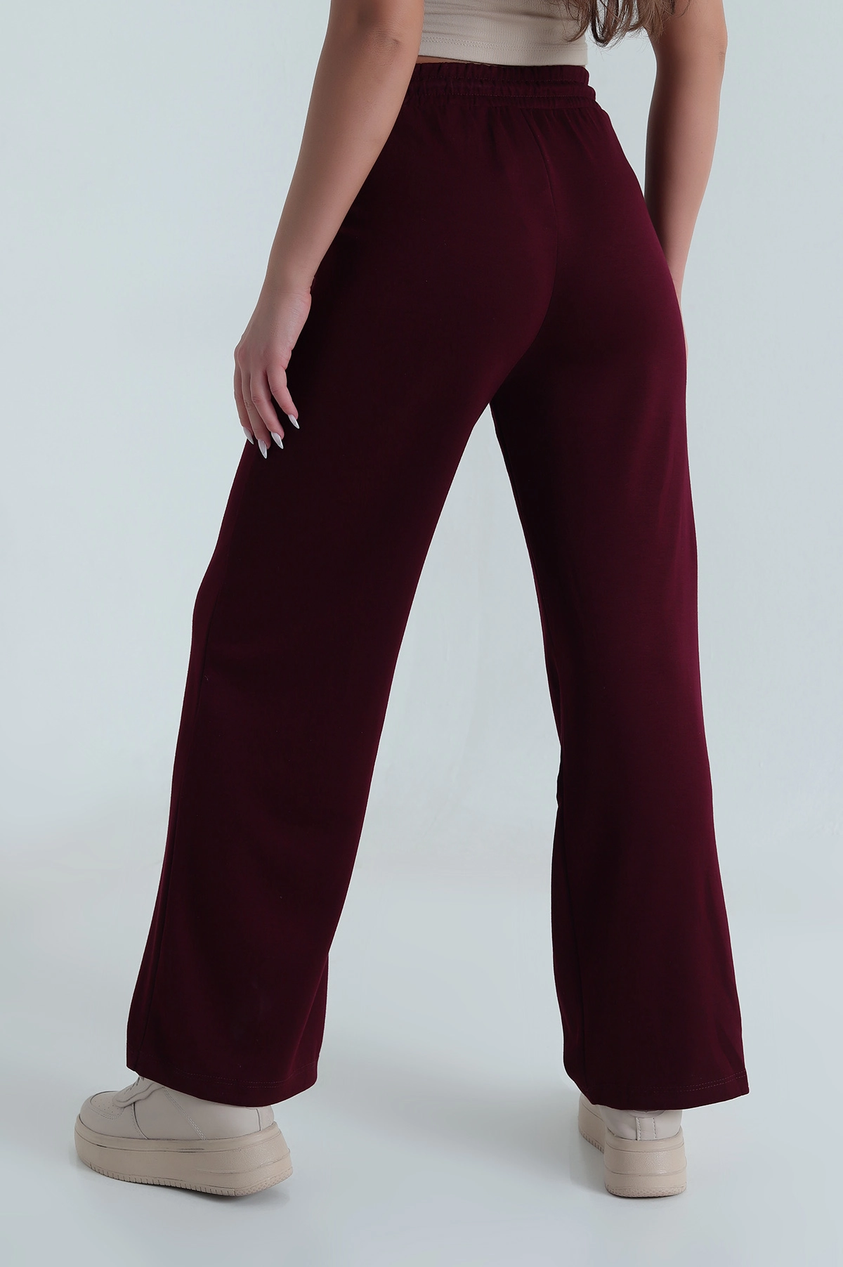 Bordo Bel Lastikli Modal Kadın Eşofman Altı 485442