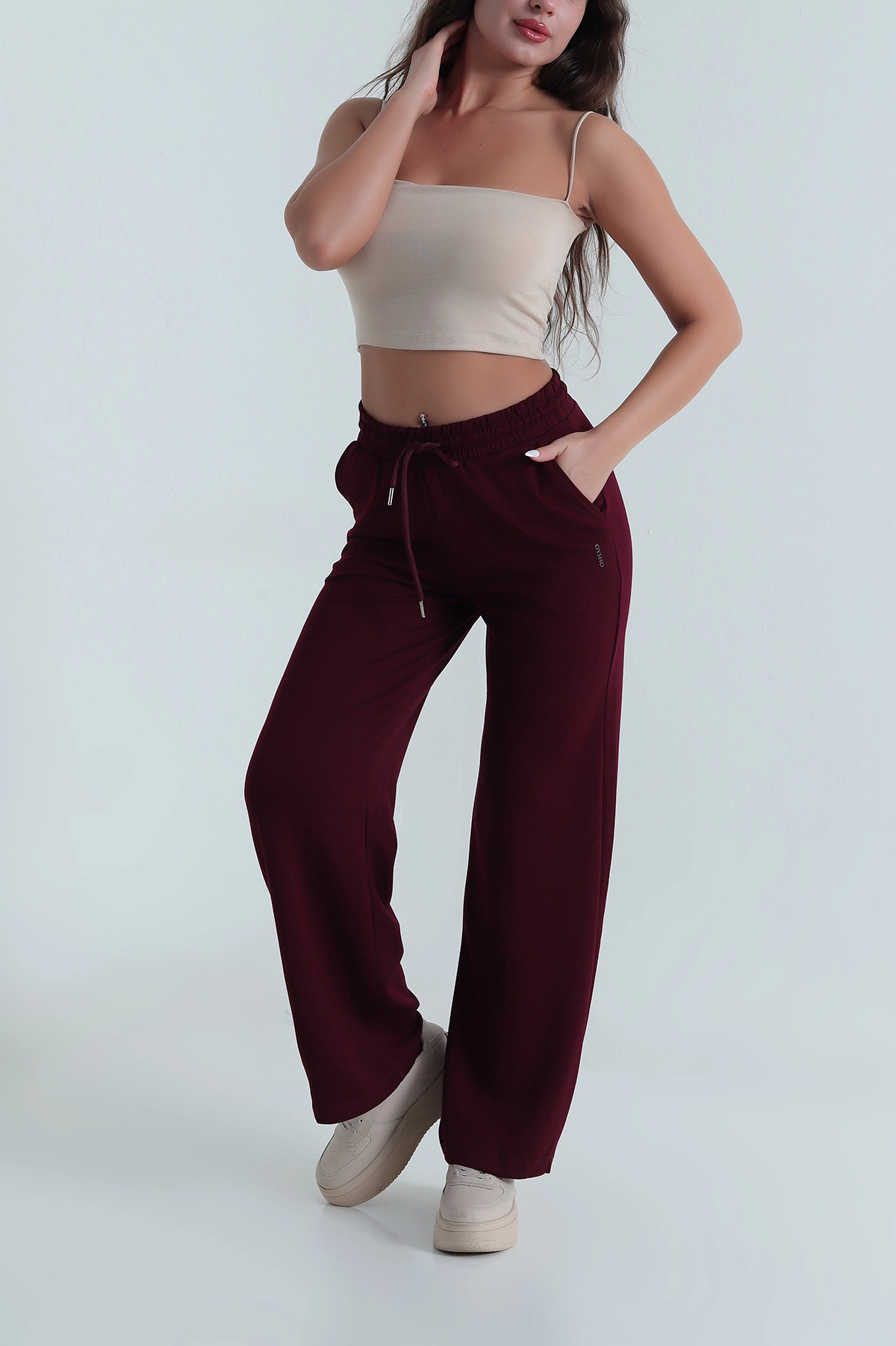 Bordo Bel Lastikli Modal Kadın Eşofman Altı 485442