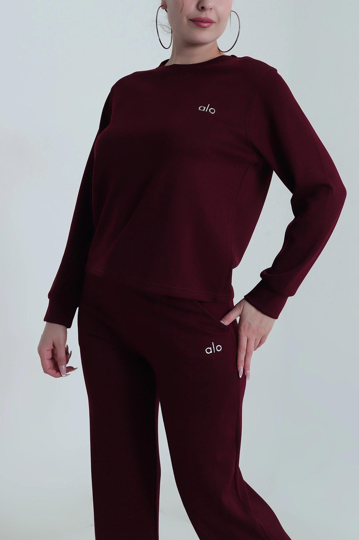 Bordo Bel Lastikli Modal Kadın İkili Takım 486394
