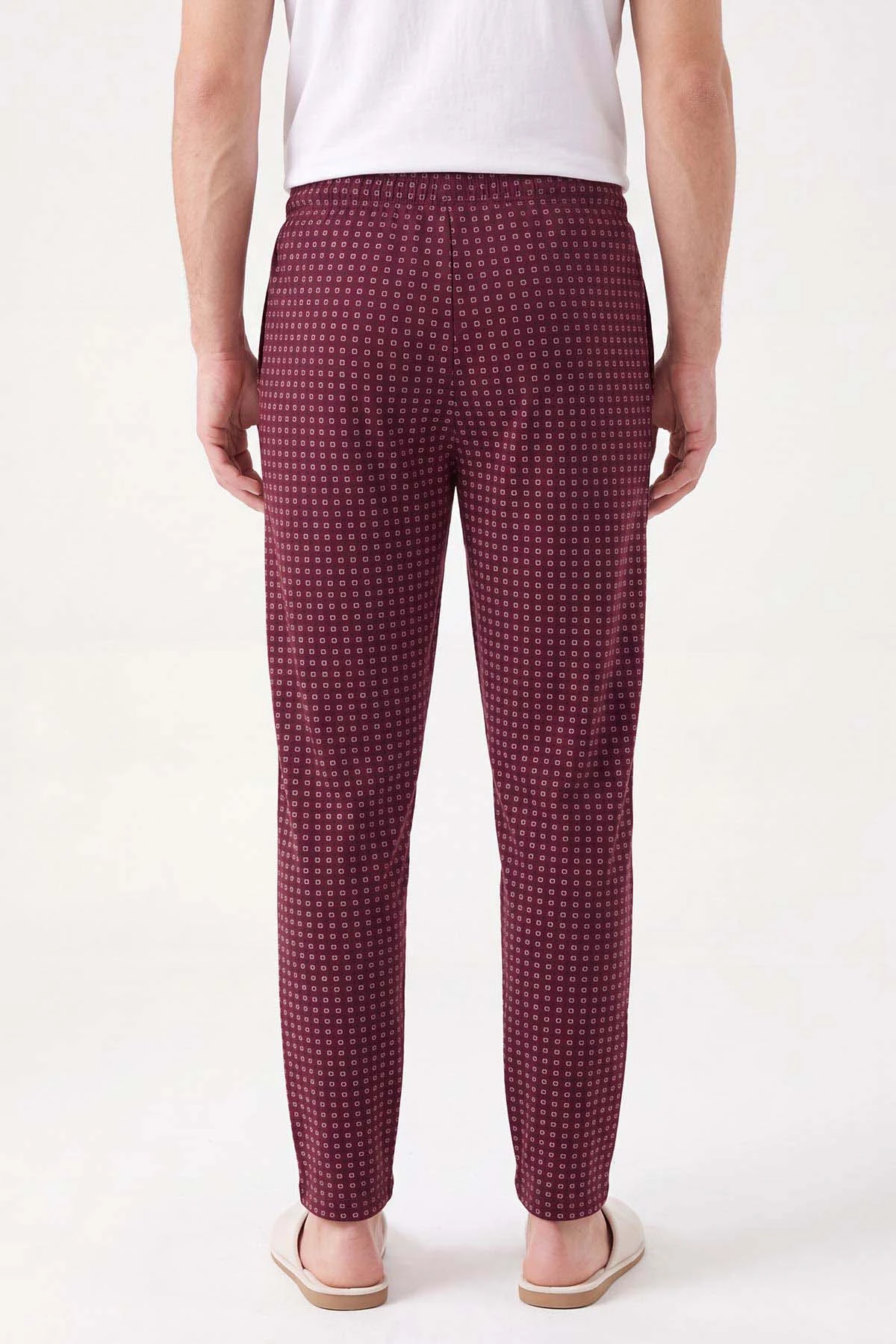 Bordo Beli Lastikli Erkek Pijama Altı 473971