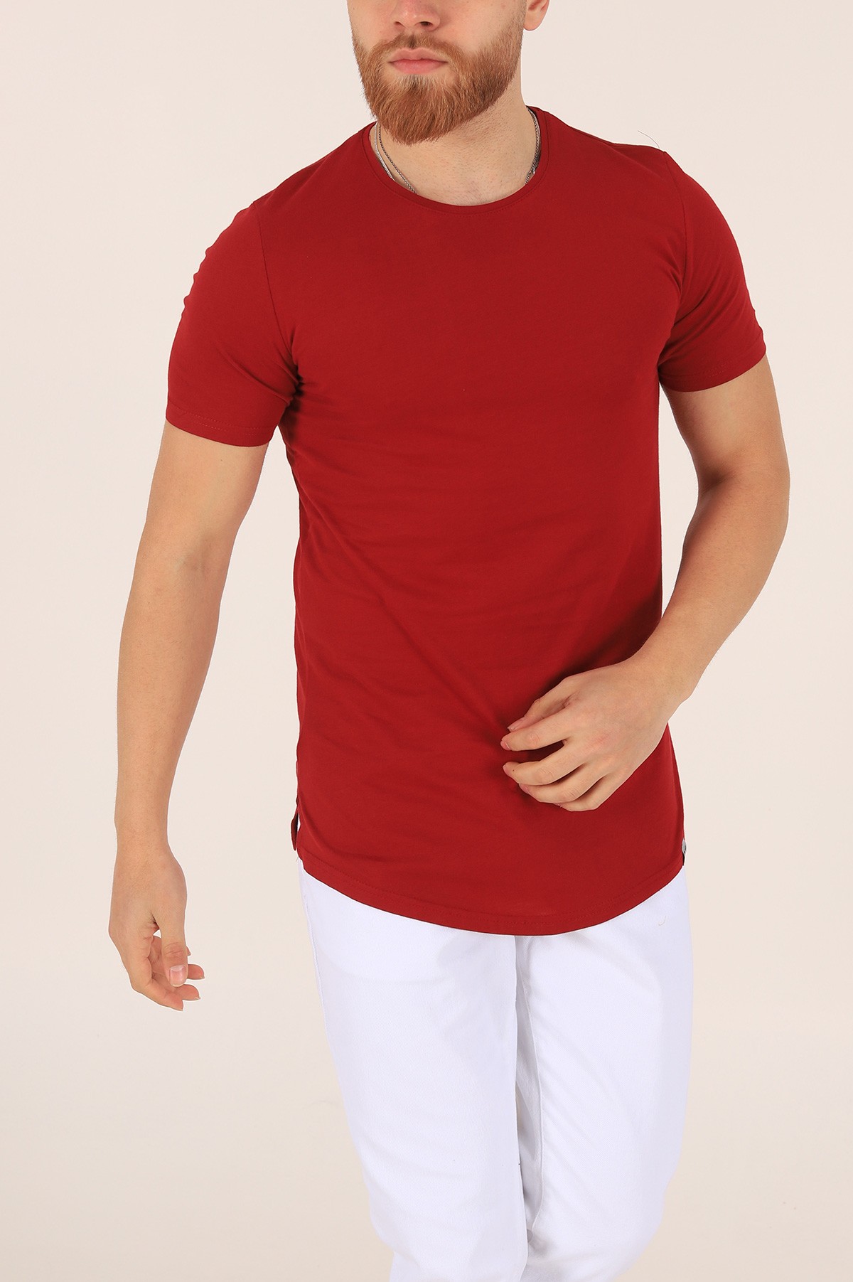 Bordo Sırt Dikişli Erkek Tişört 169762