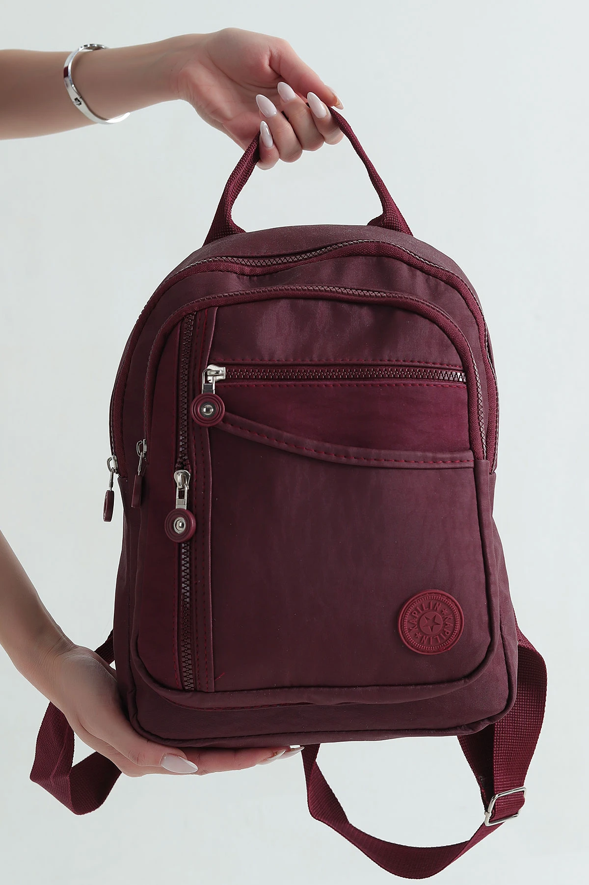 Bordo Bol Gözlü Ön Cep Detaylı Kadın Sırt Çantası 375240