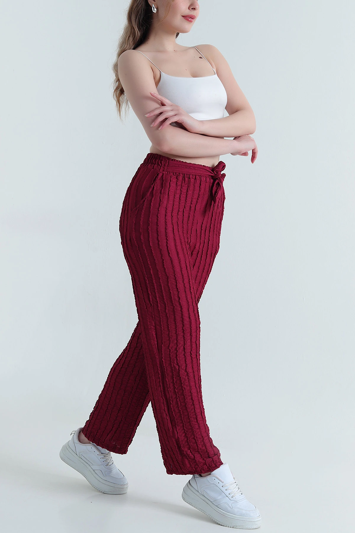 Bordo Bol Paça Toscana Kadın Pantolon 469934