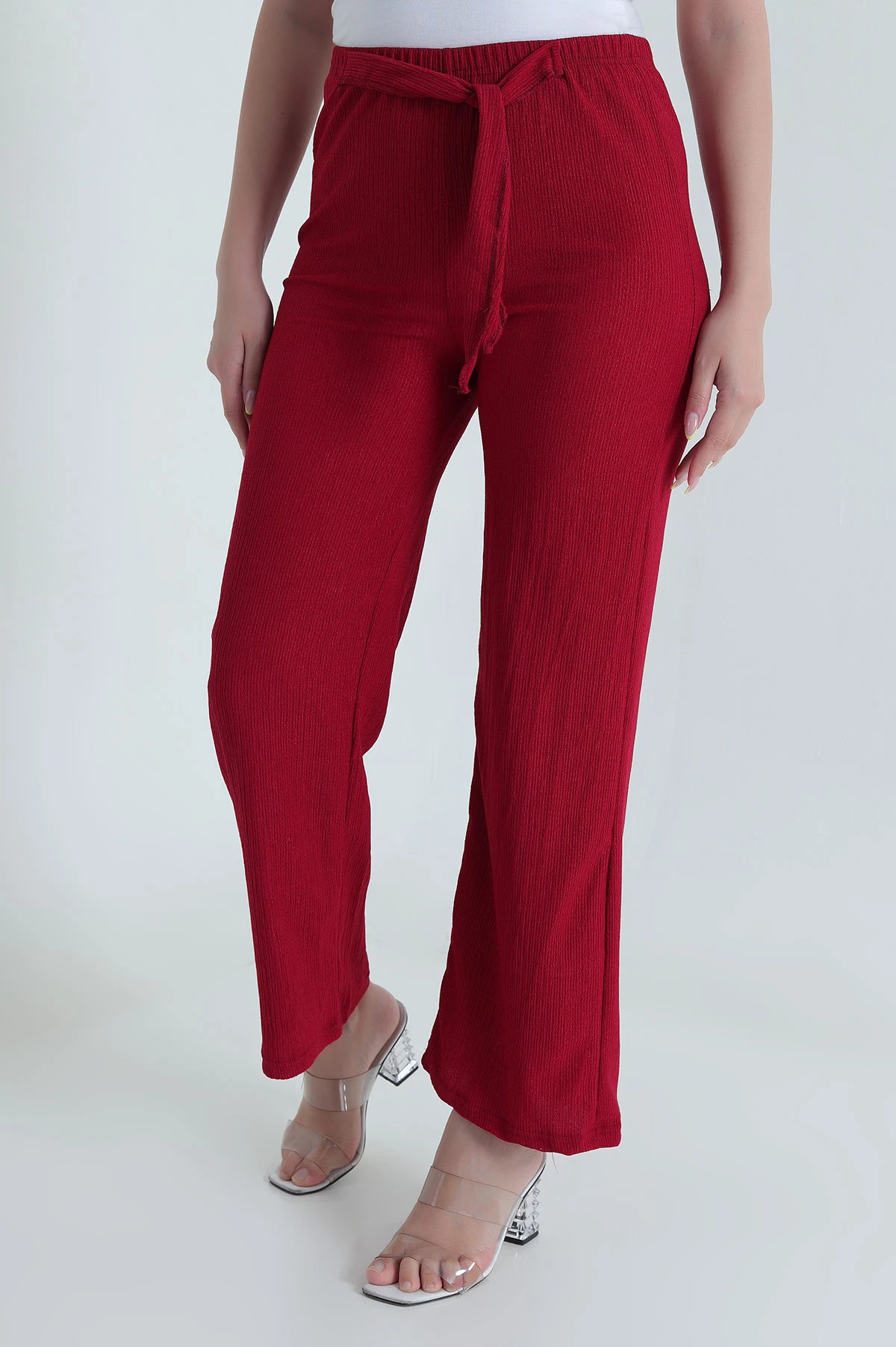 Bordo Bürümcük Cepsiz Kadın Pantolon 469945