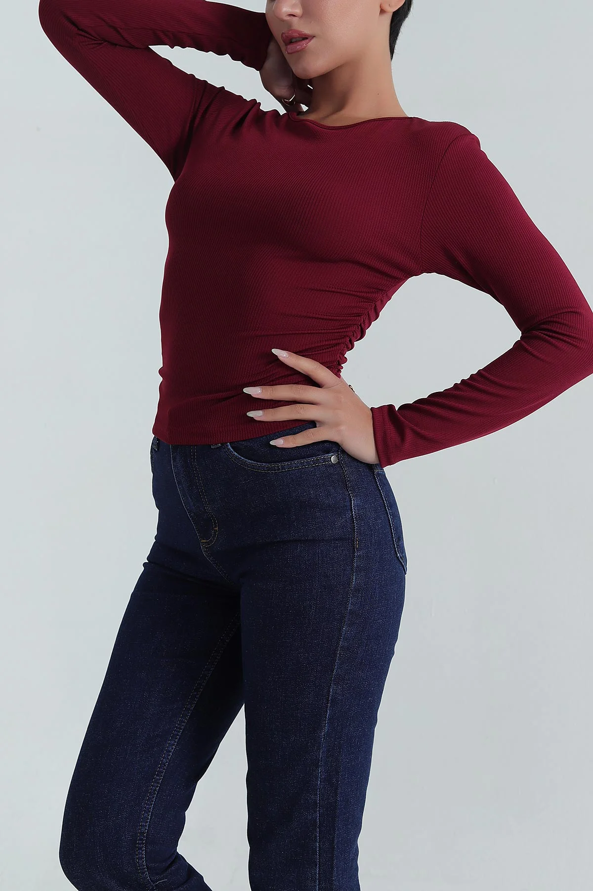 Bordo Bürümcük Kadın Bluz 387569
