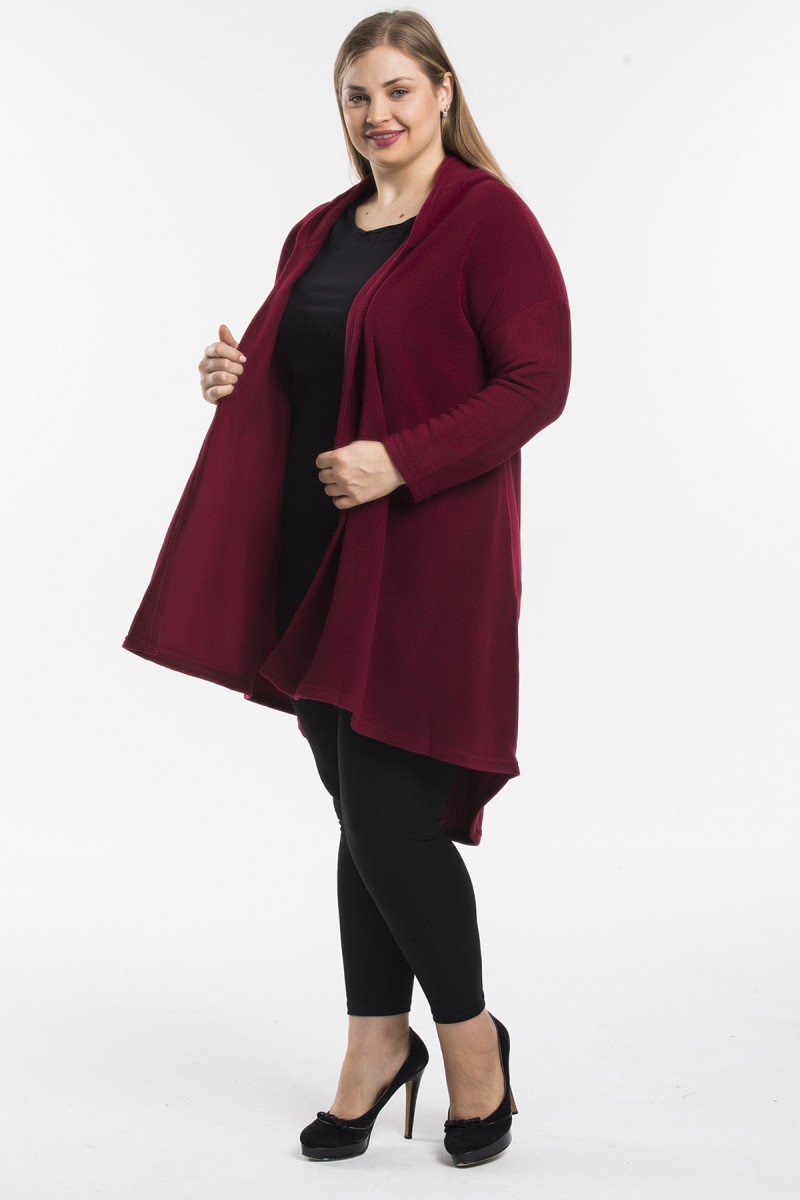 Bordo Büyük Beden Bayan Polar 51323