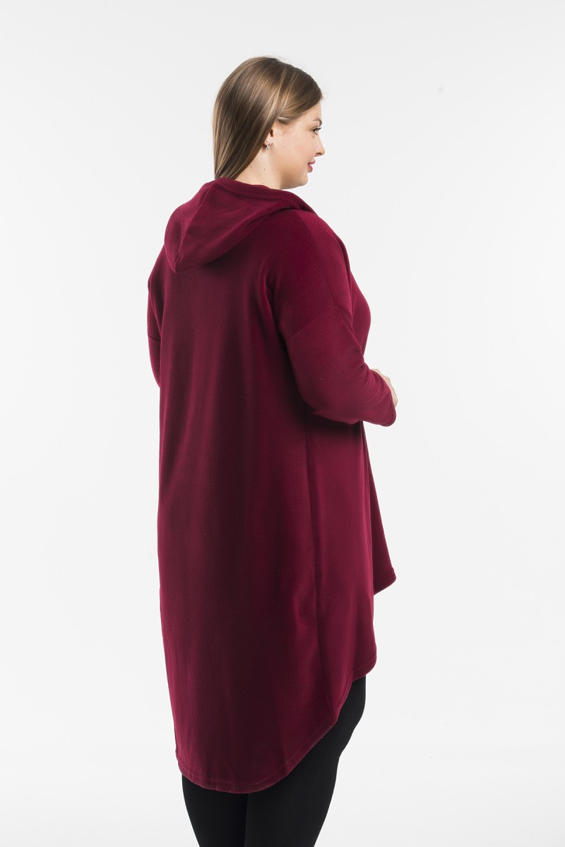 Bordo Büyük Beden Bayan Polar 51323
