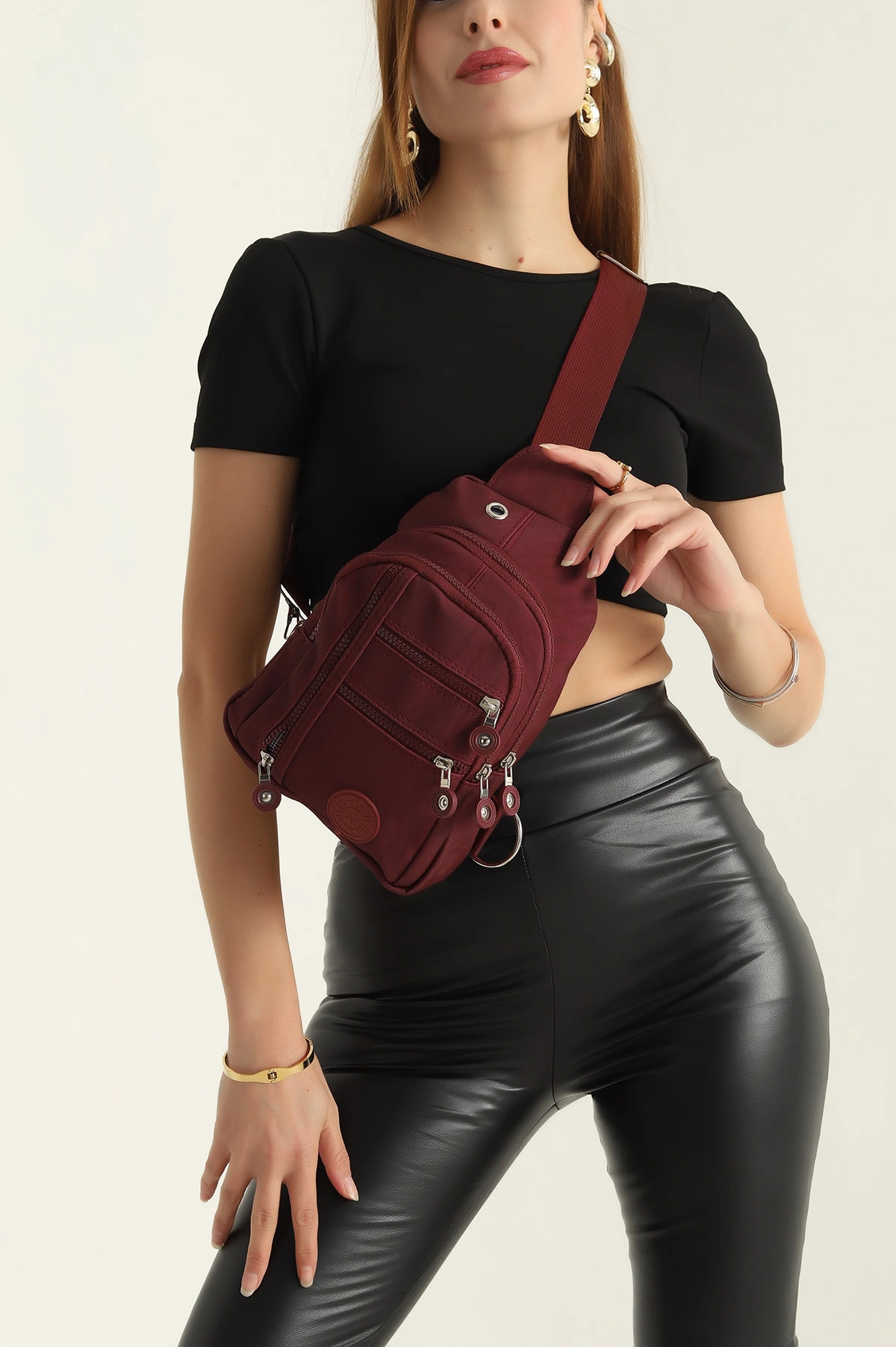 Bordo Çapraz Bel ve Omuz Çantası 304698