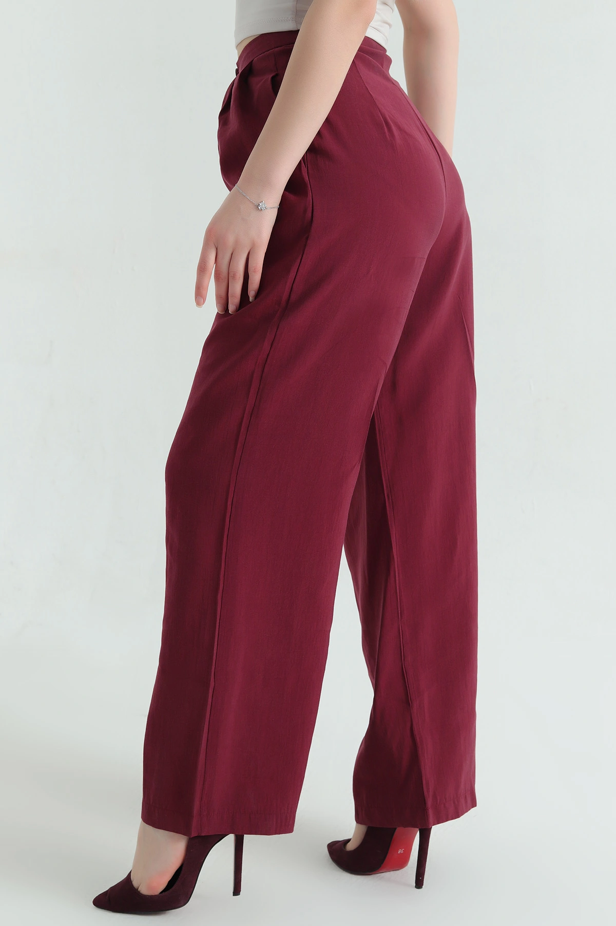 Bordo Cepli Palazzo Tensel Modal Pantolon 336018