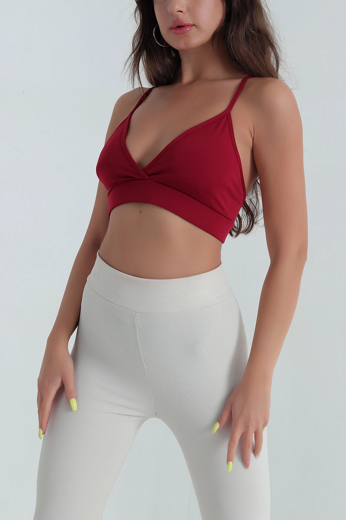 Bordo Destekli İp Askılı Kadın Büstiyer 391338