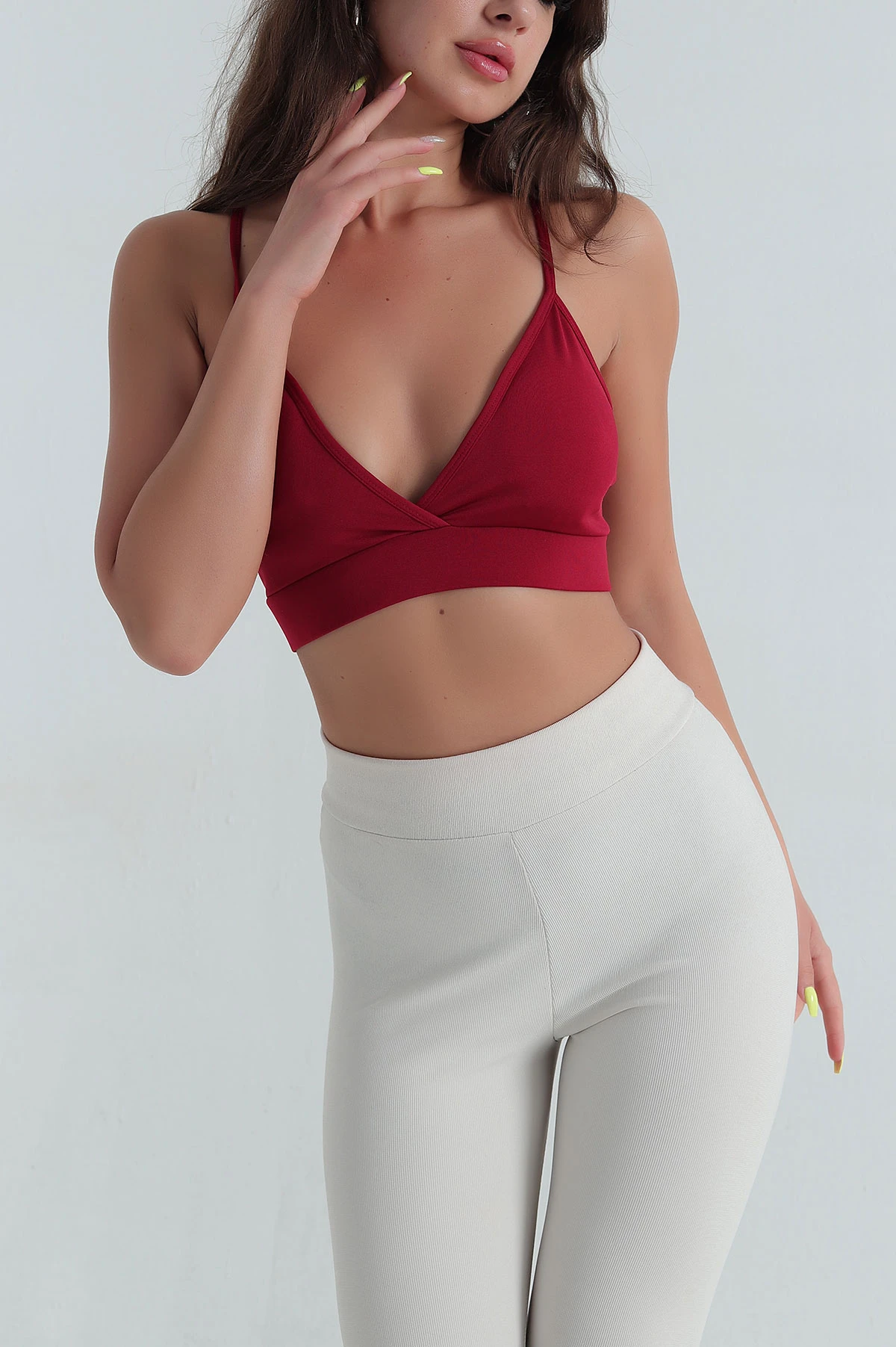 Bordo Destekli İp Askılı Kadın Büstiyer 391338