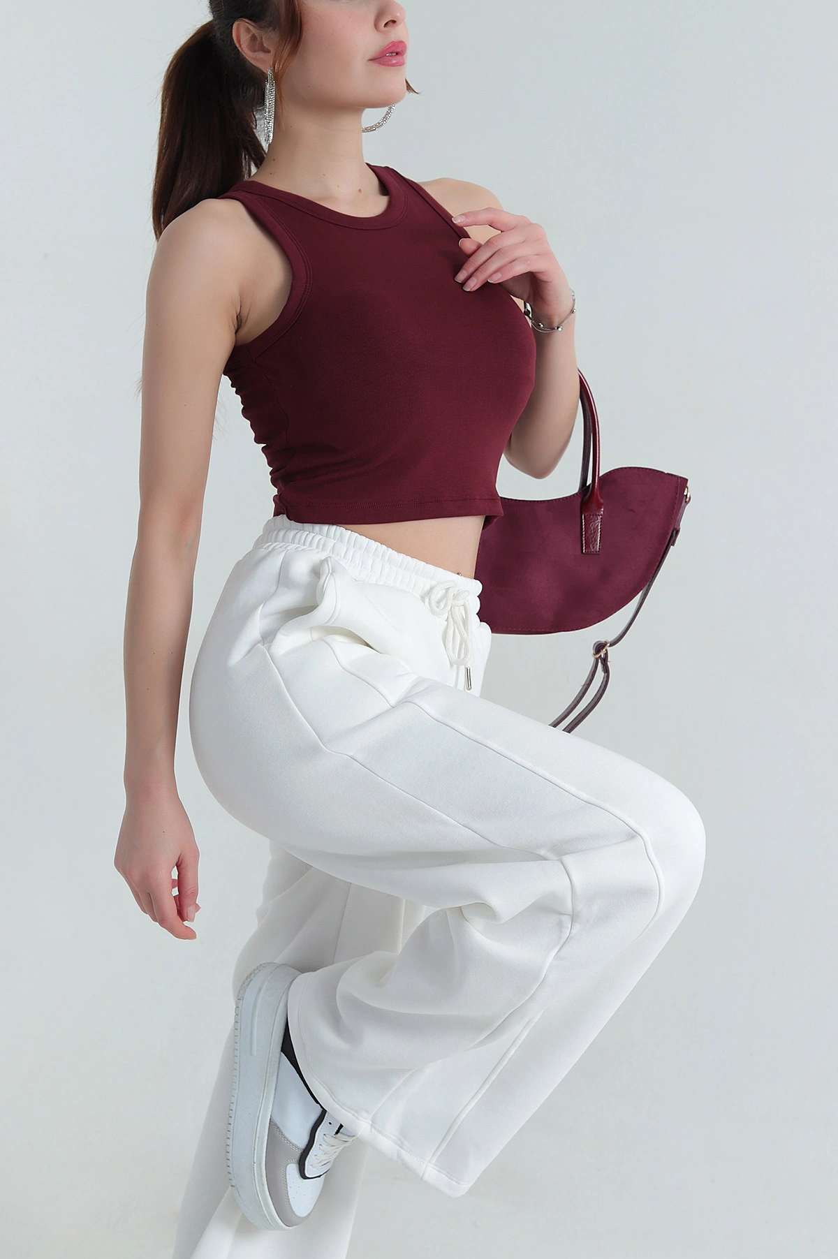 Bordo Destekli Modal Kadın Atlet 411393