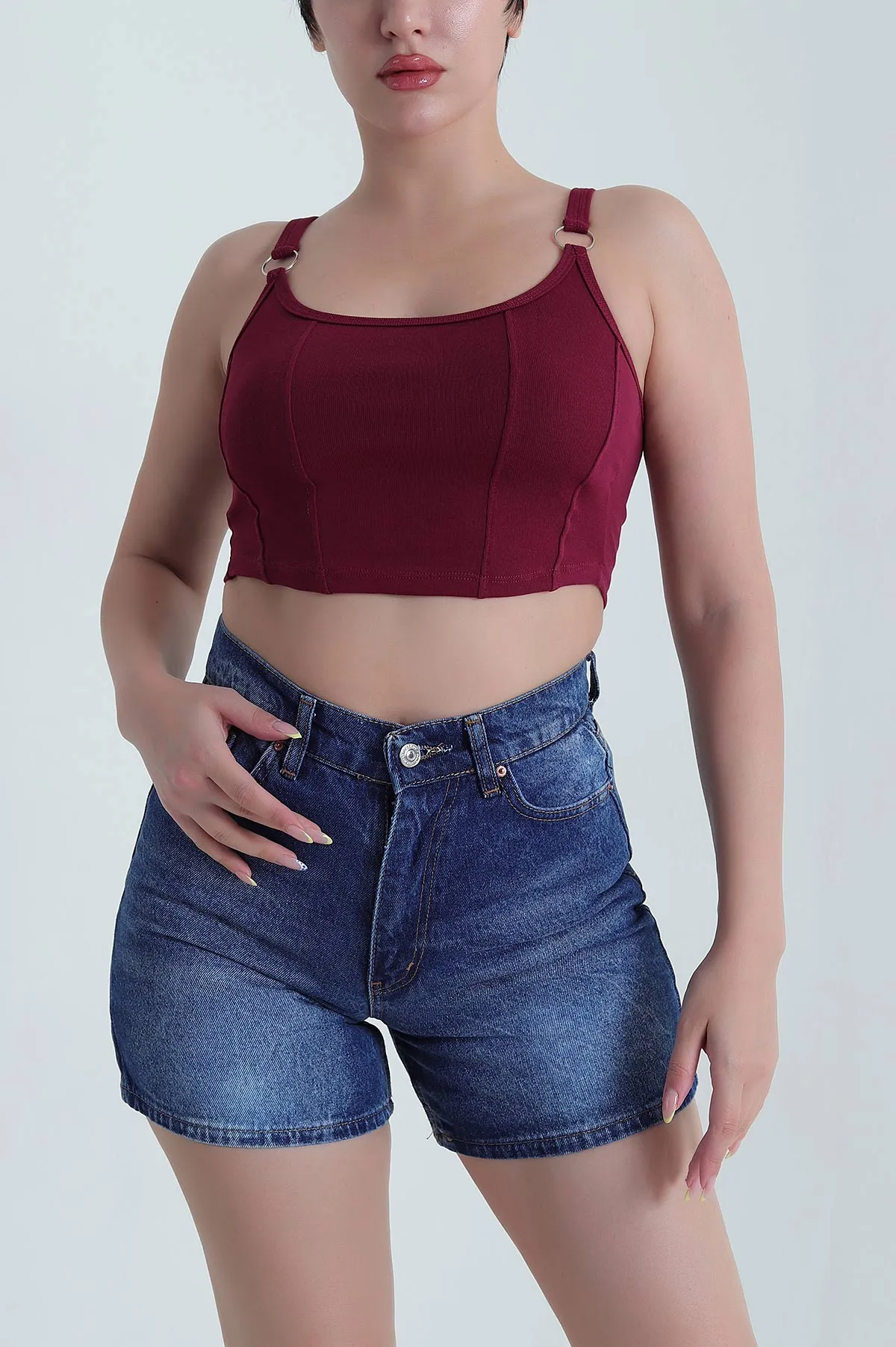 Bordo Destekli Ribana Kadın Büstiyer 470264