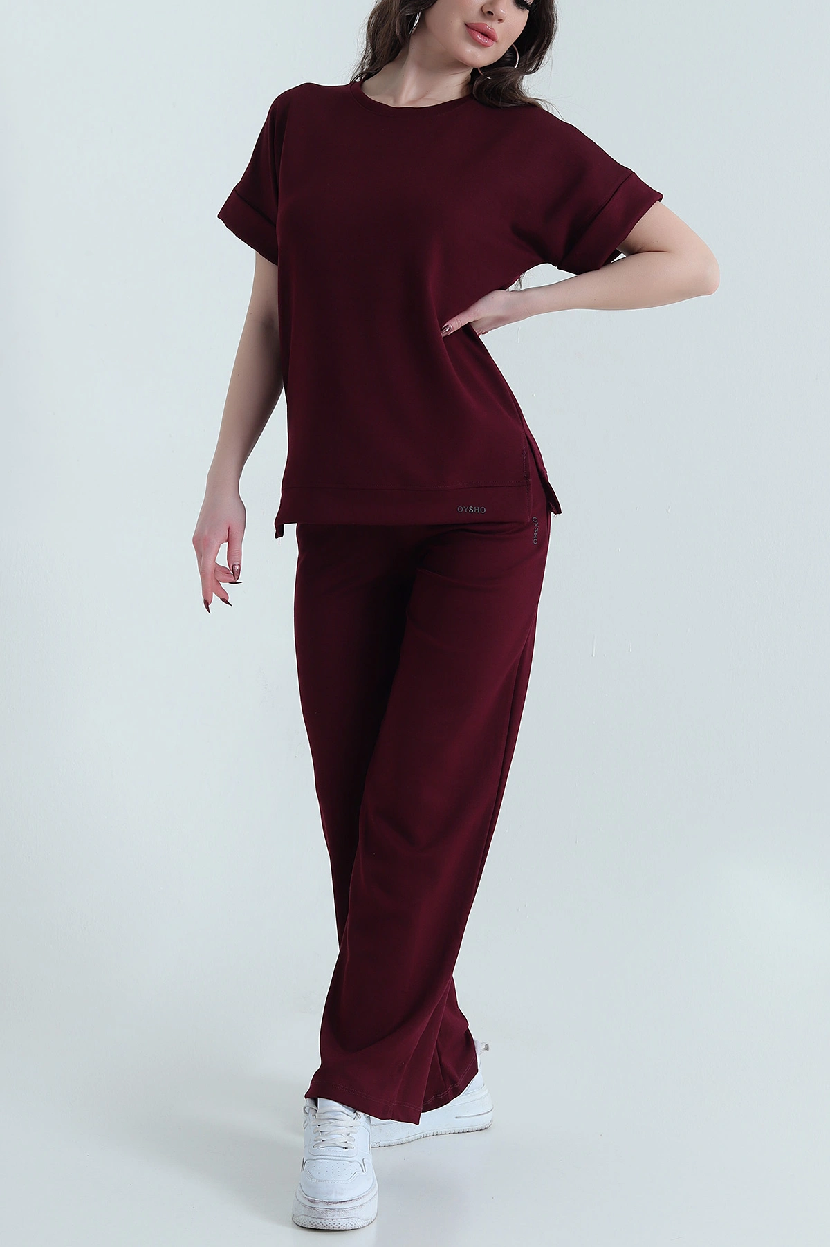 Bordo Duble Kol Modal Kadın İkili Takım 437666